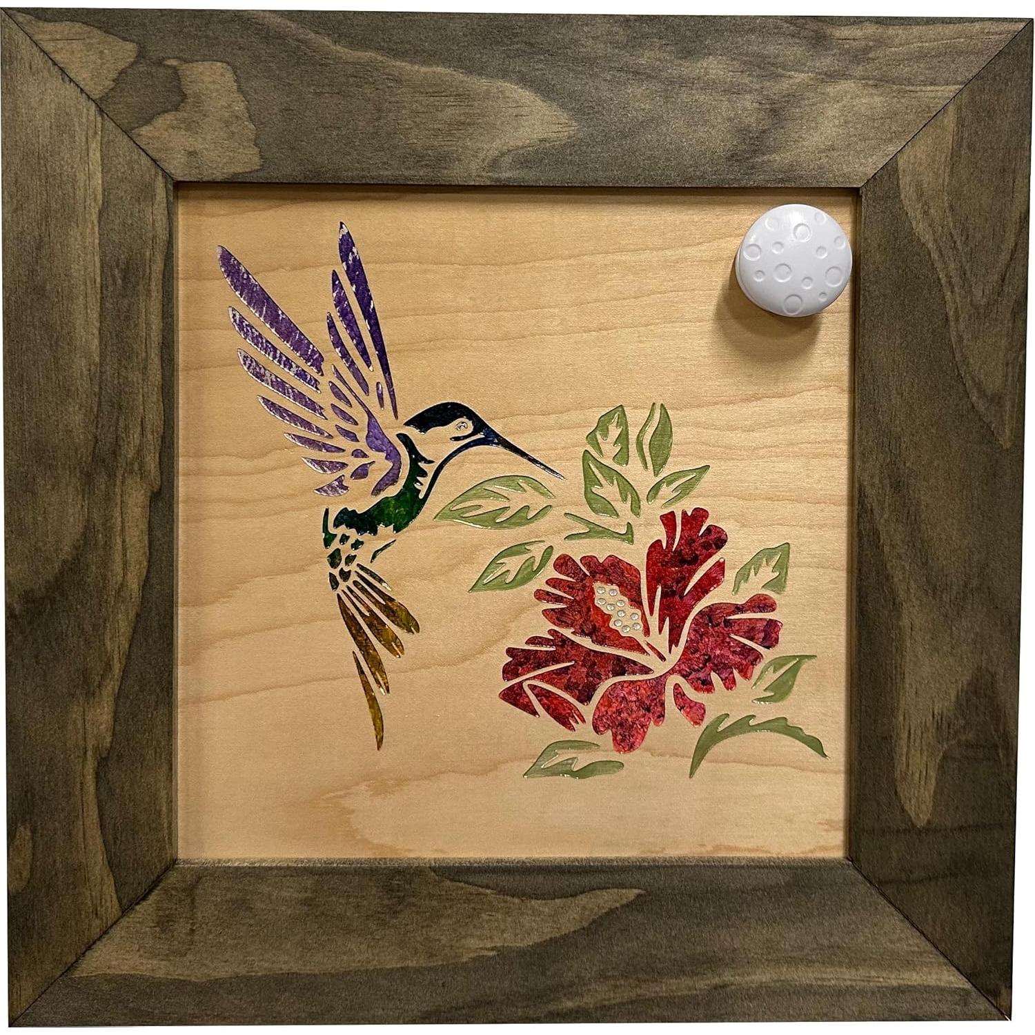 Caja Fuerte Oculta Bellewood para Armas con Colibrí y Hibisco