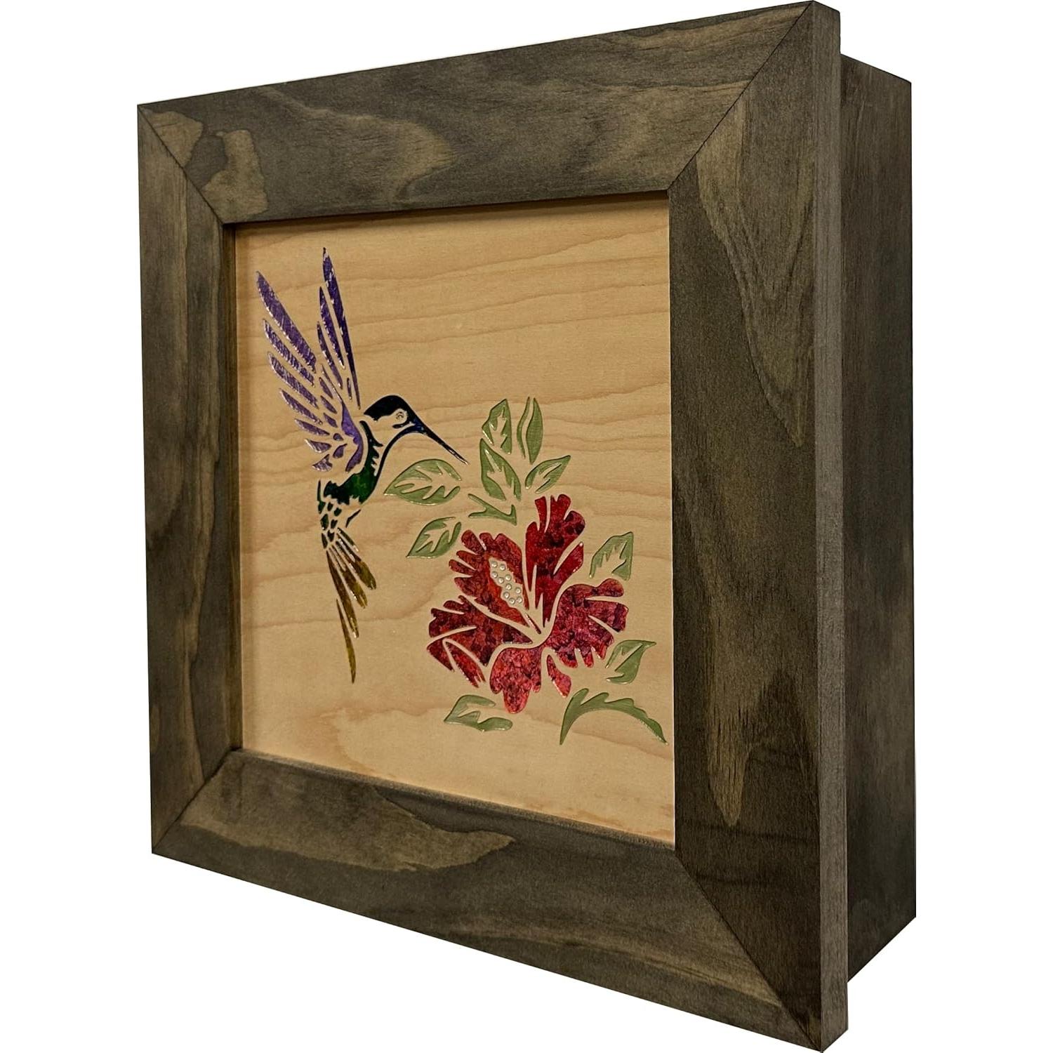 Caja Fuerte Oculta Bellewood para Armas con Colibrí y Hibisco
