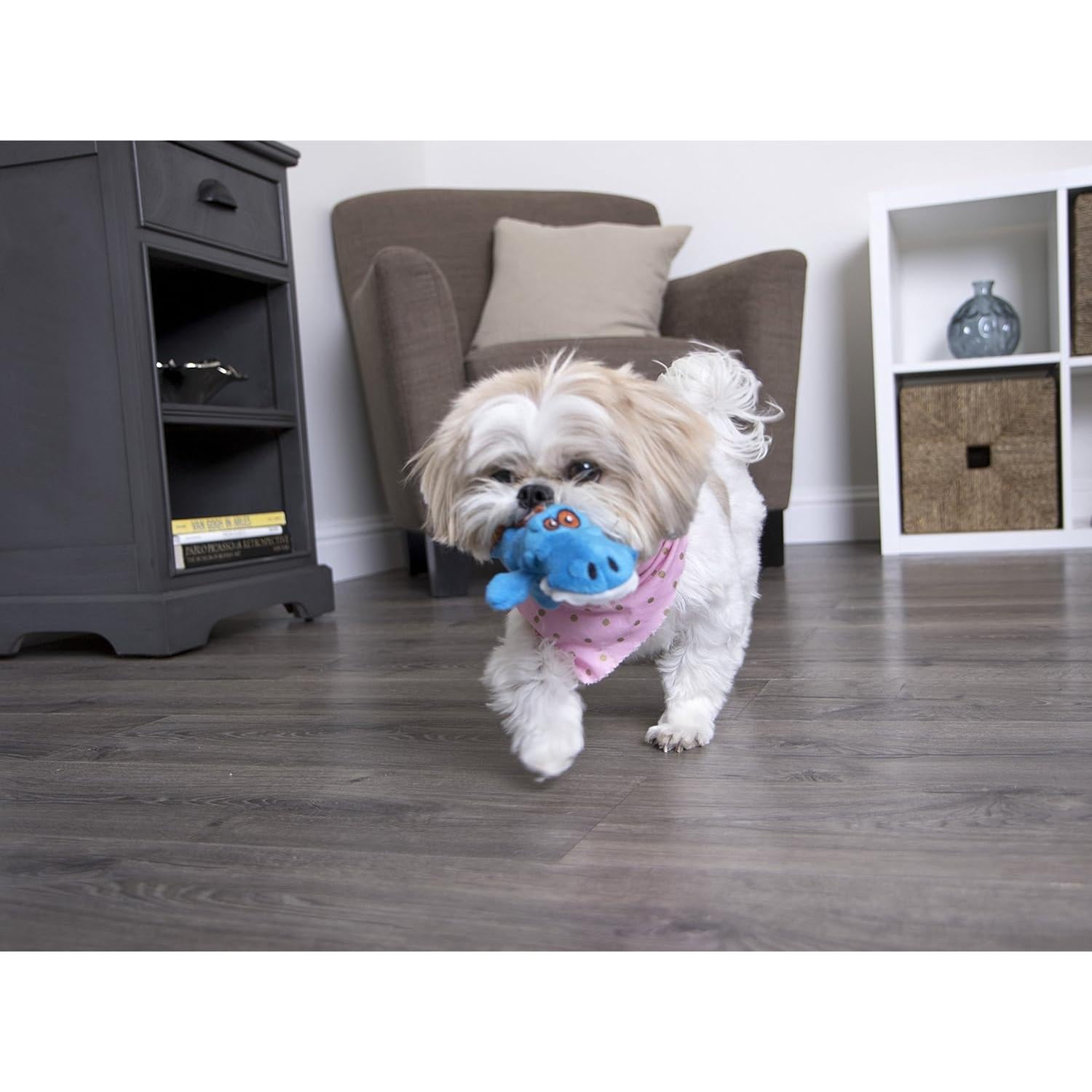 Juguete para Perros goDog Gator Mini Azul con Squeaker