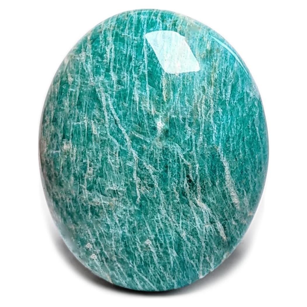 Piedra de Amazonita Pulida Eusice - Cristal Sanador Natural 80g