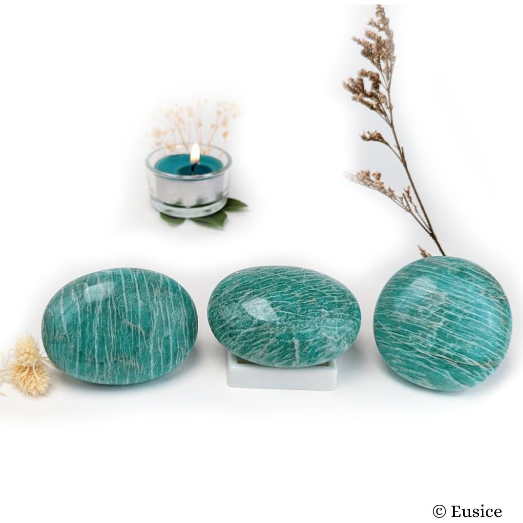 Piedra de Amazonita Pulida Eusice - Cristal Sanador Natural 80g