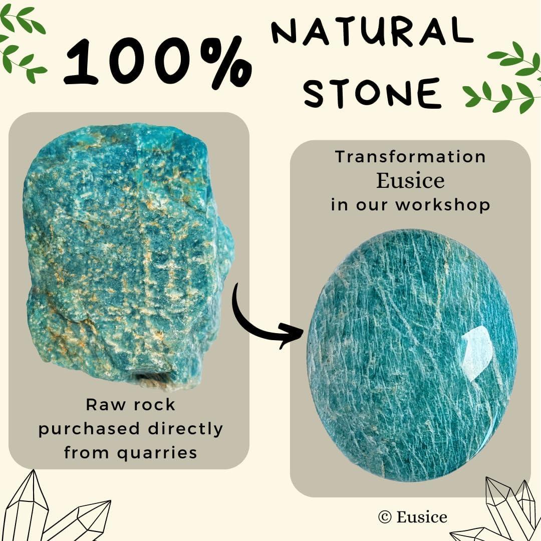 Piedra de Amazonita Pulida Eusice - Cristal Sanador Natural 80g