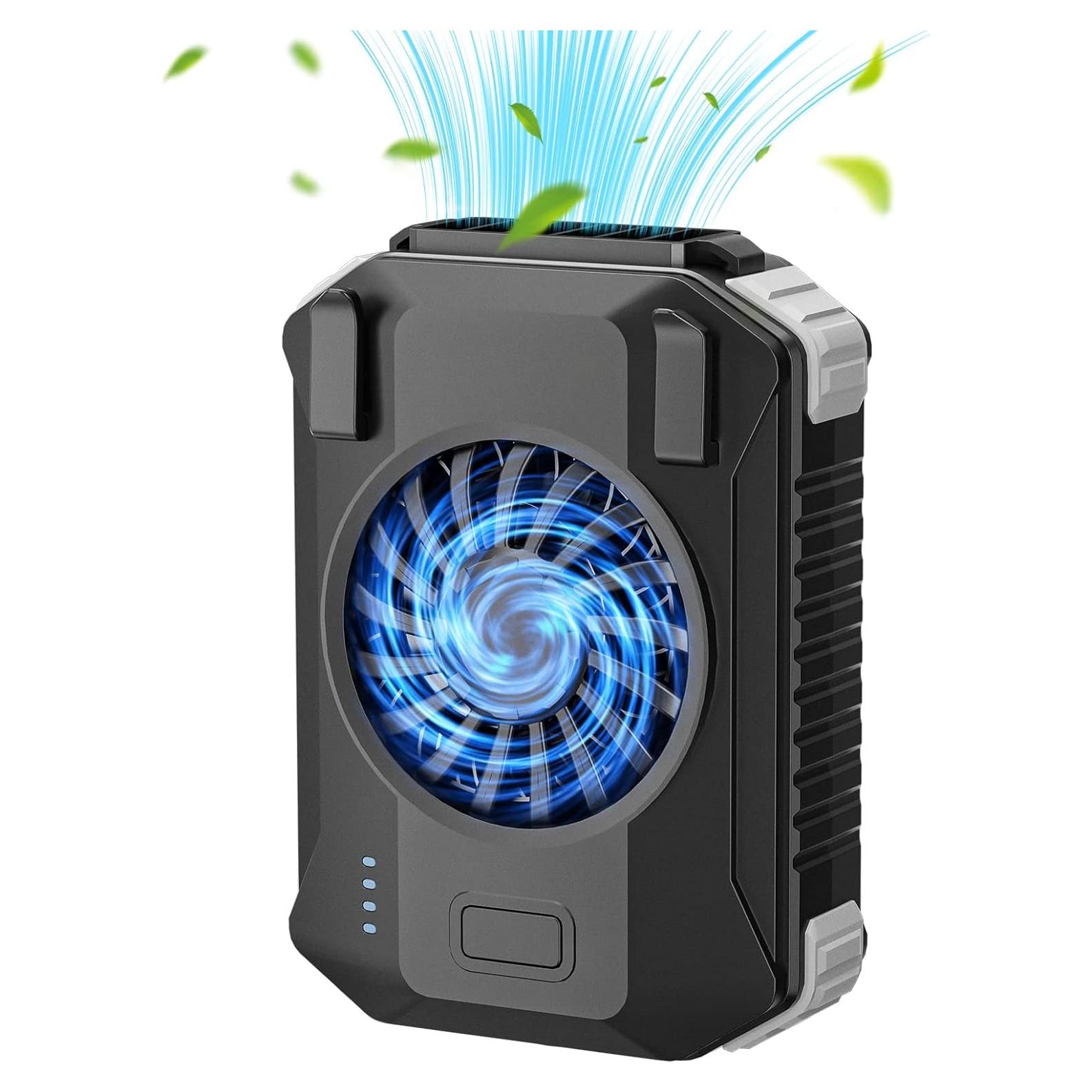 Ventilador Portátil de Cintura HandFun 10000mAh 3 Velocidades