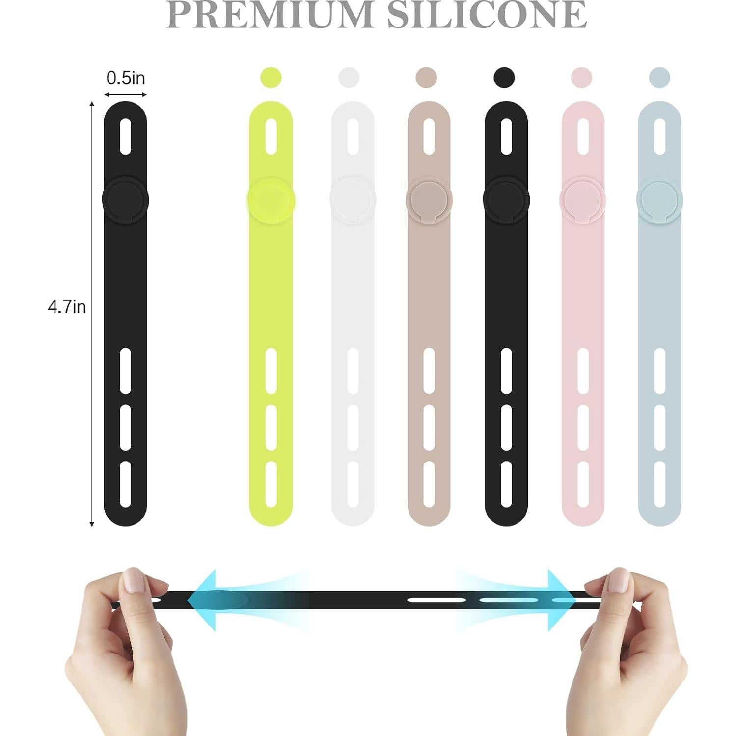 30 Correas de Cable de Silicona Donruby - Reutilizables 6 Colores