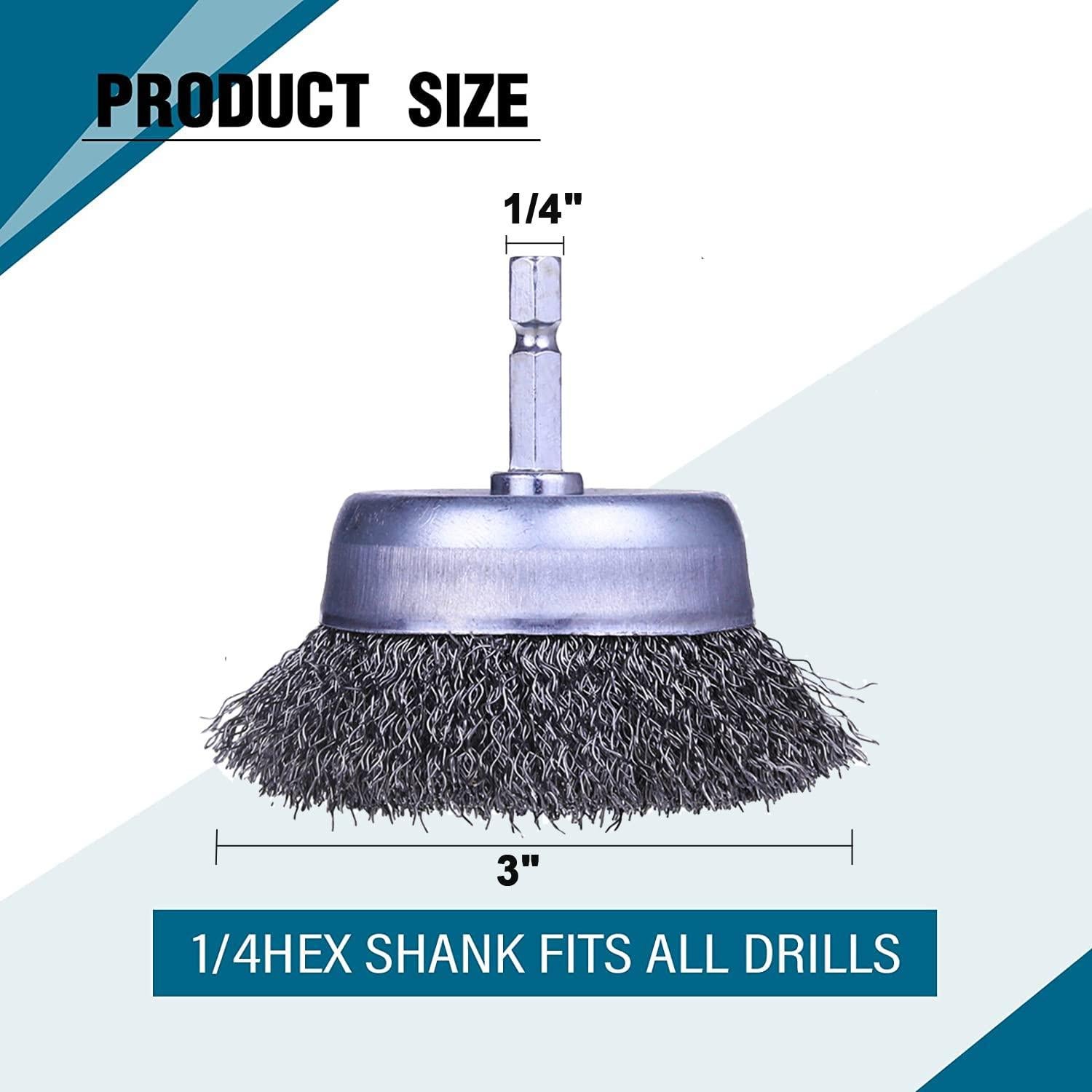 Paquete de 5 cepillos de copa de alambre WENORA 3"