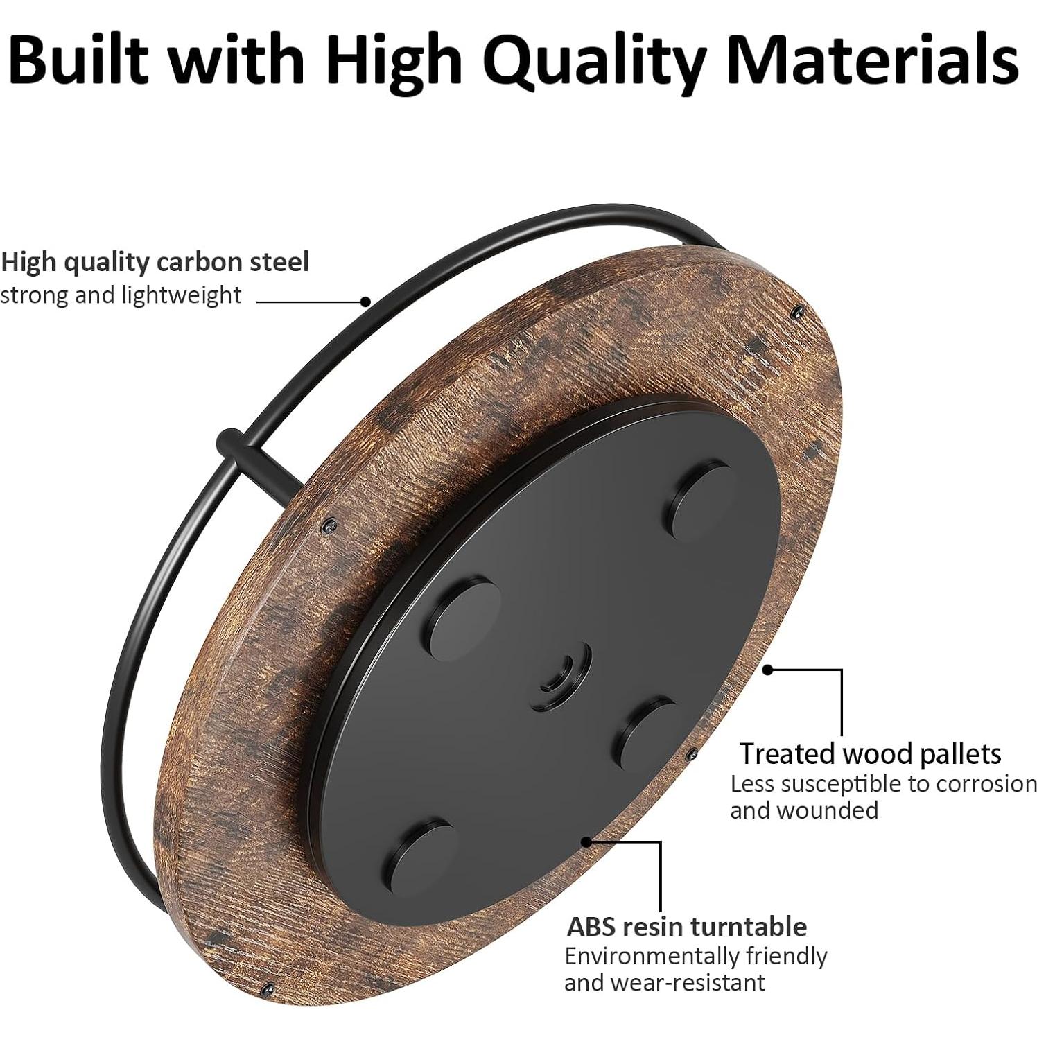 Organizador Lazy Susan KOKSTOP 22.86 cm Negro Madera y Metal