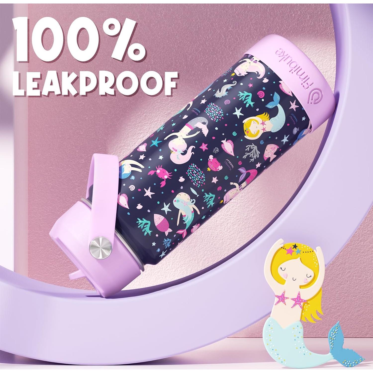 Botella de Agua Aislada Fimibuke 0.45L para Niños Arcoíris