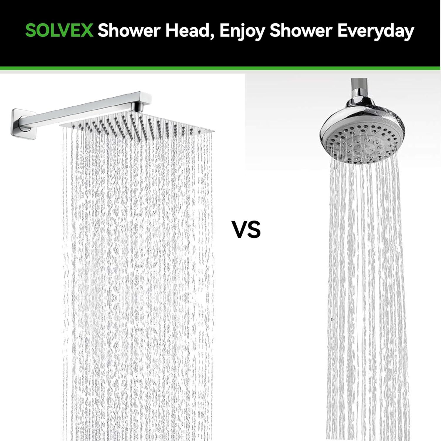 Cabezal de Ducha de Lluvia SOLVEX 15.24 cm Acero Inoxidable Cromo