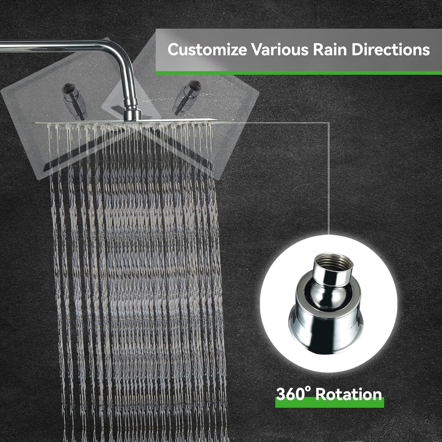 Cabezal de Ducha de Lluvia SOLVEX 15.24 cm Acero Inoxidable Cromo