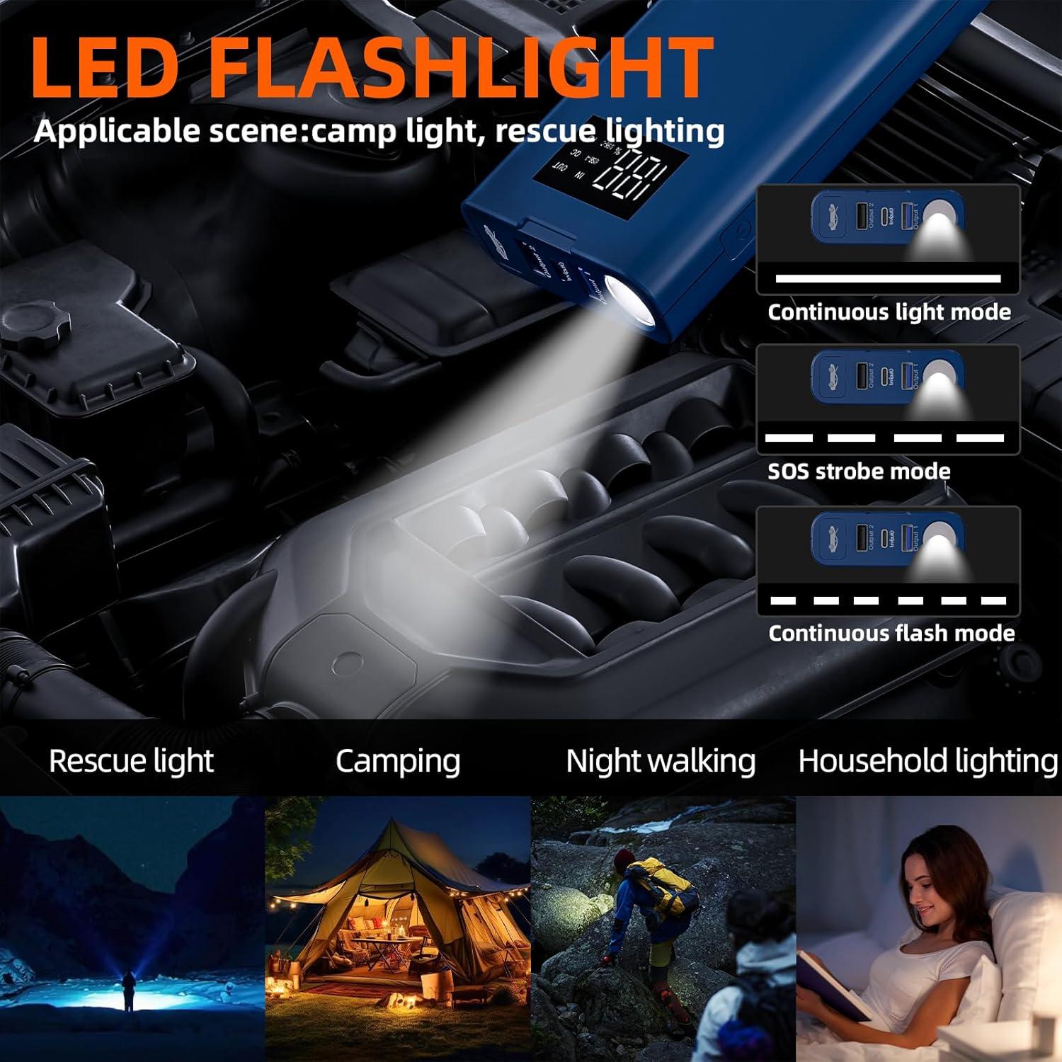 Arrancador de Batería IDEAPLAY J10 1500A Cargador Portátil