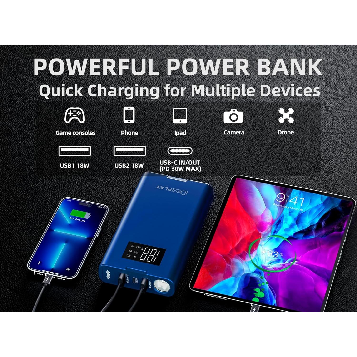 Arrancador de Batería IDEAPLAY J10 1500A Cargador Portátil