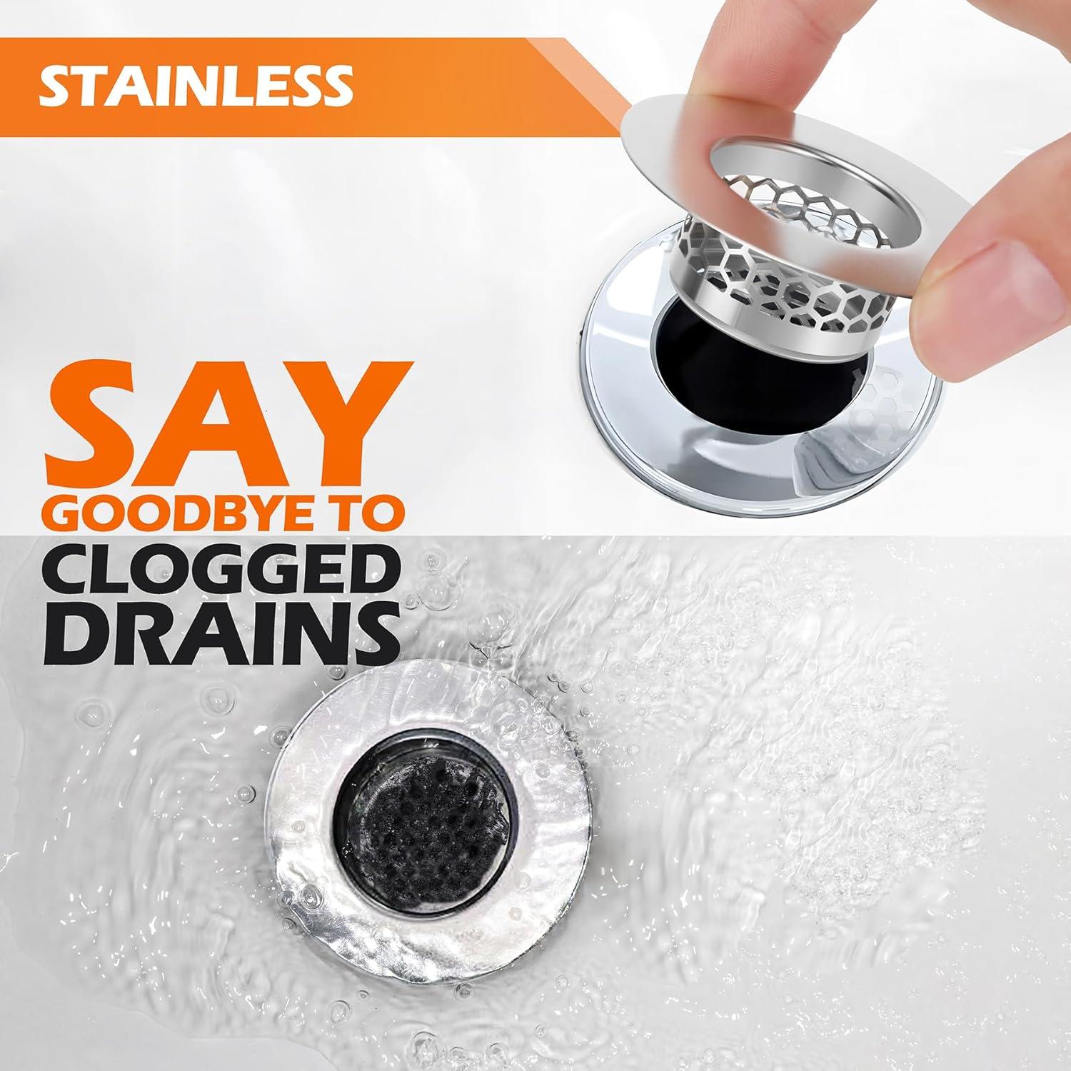 Colador de desagüe de acero inoxidable NADTLSS - 3 unidades 1.25"