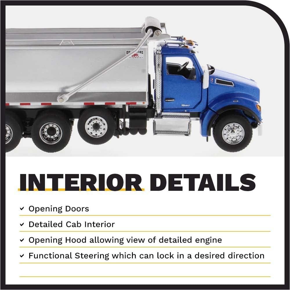 Camión Volquete Kenworth T880S Diecast Masters 1:50 Azul