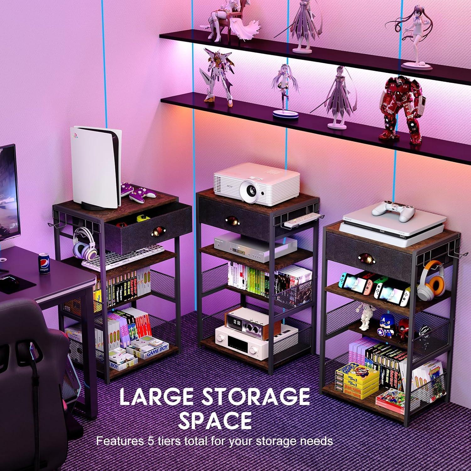 Soporte de Medios Hongtamoya CD-YXJ01 con Cajón y 4 Niveles