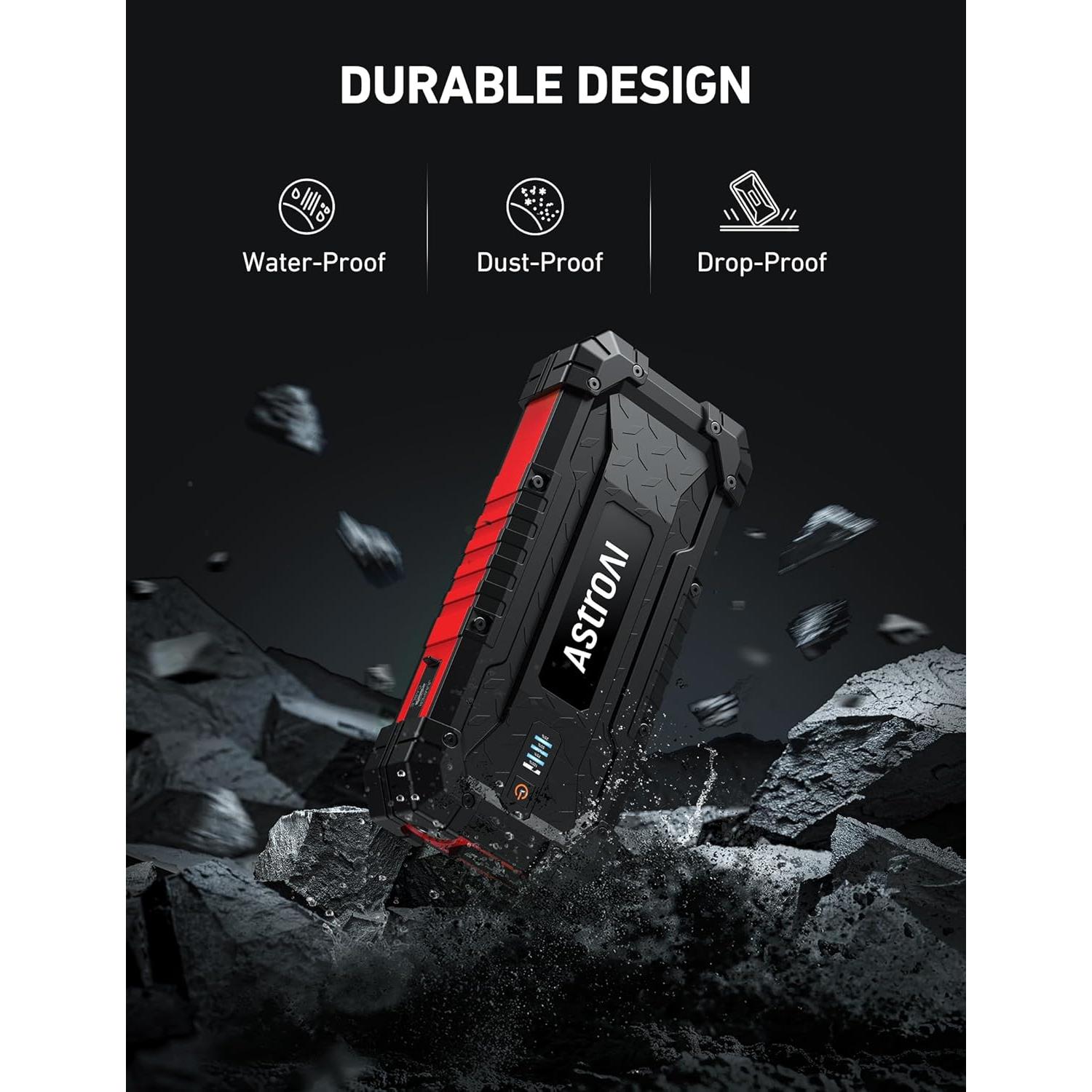 Arrancador de Salto AstroAI S8 Ultra 4000A 24000mAh Rojo