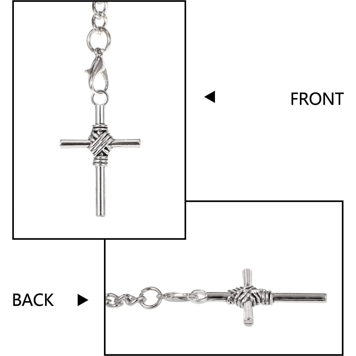 Reloj de bolsillo Albert TREEWETO con cadena y cruz antigua