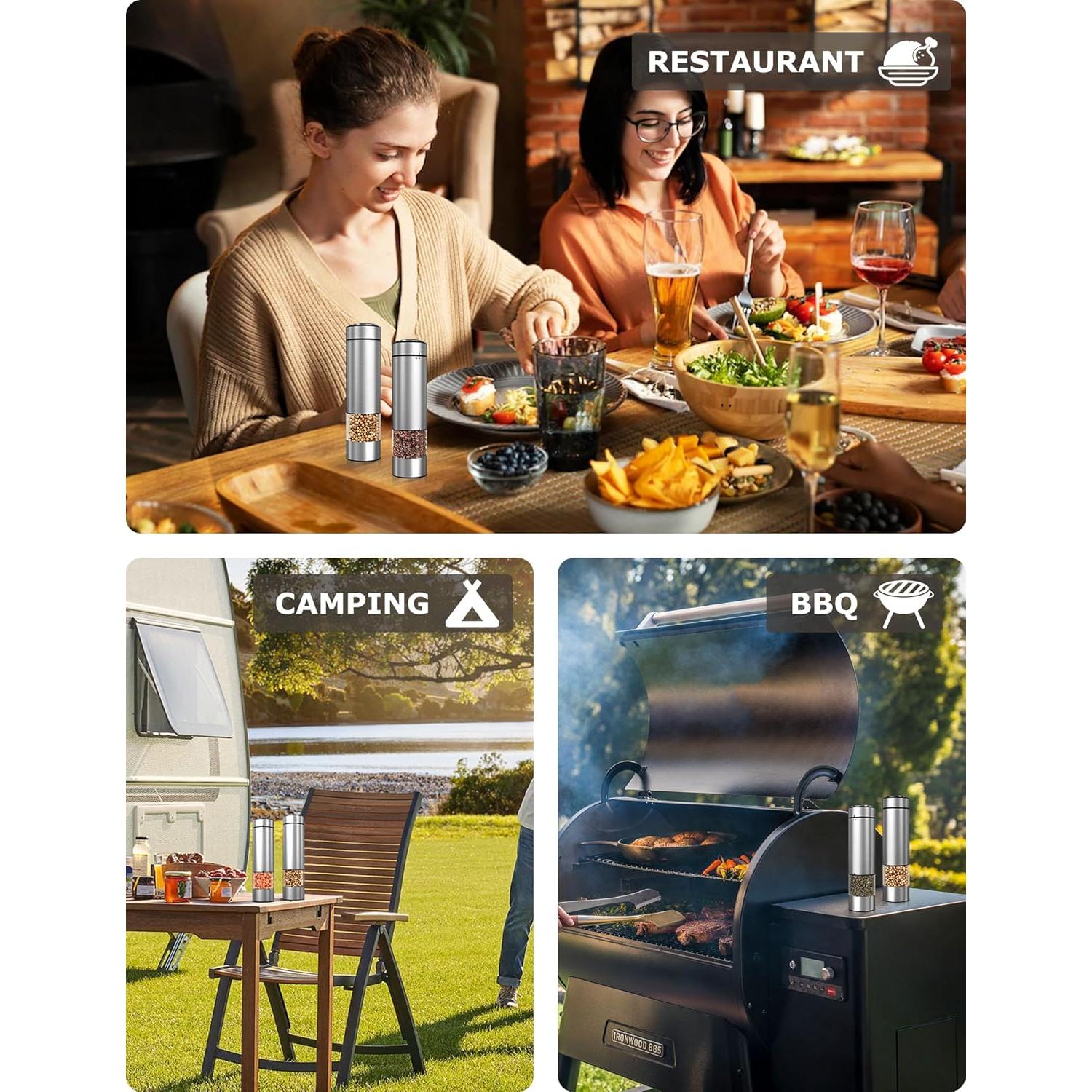 Molinillo Eléctrico de Sal y Pimienta Innhom 1 Paquete Acero Inoxidable