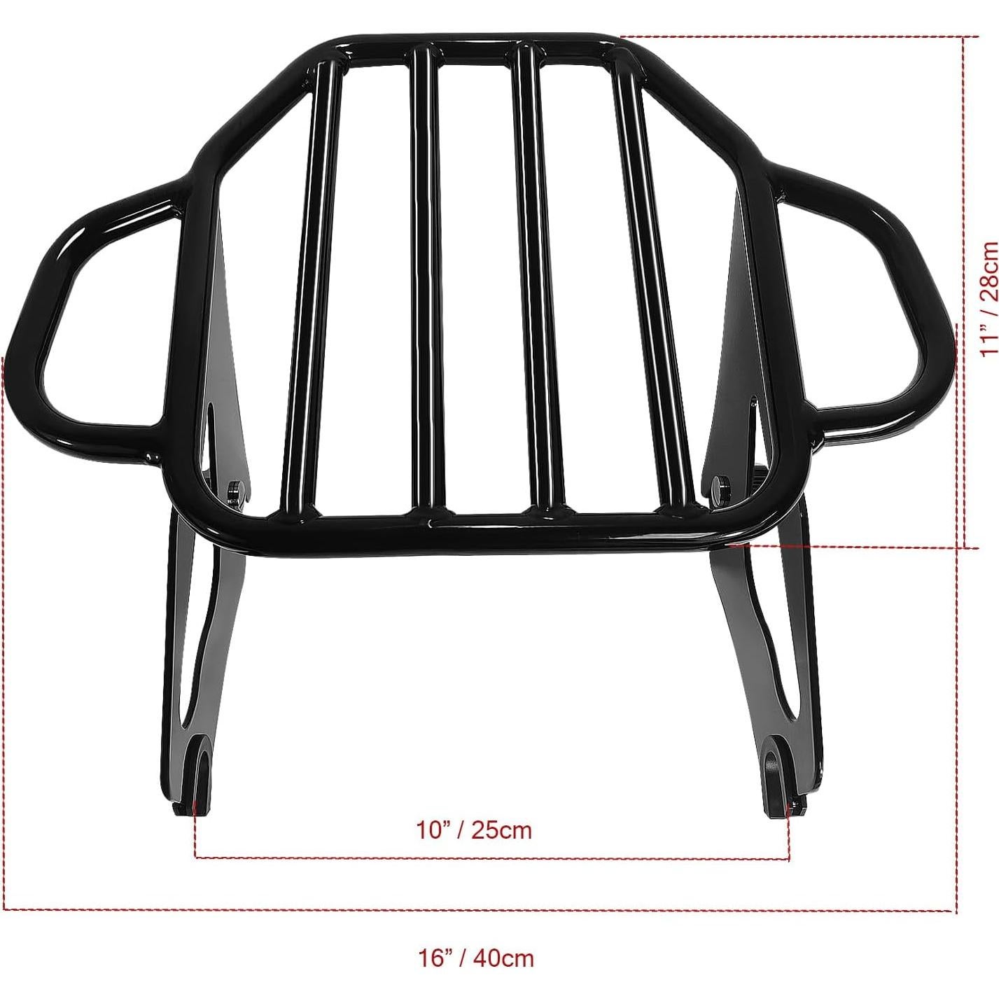 Portaequipajes desmontable Fjpacemt negro para Harley 2009-2024