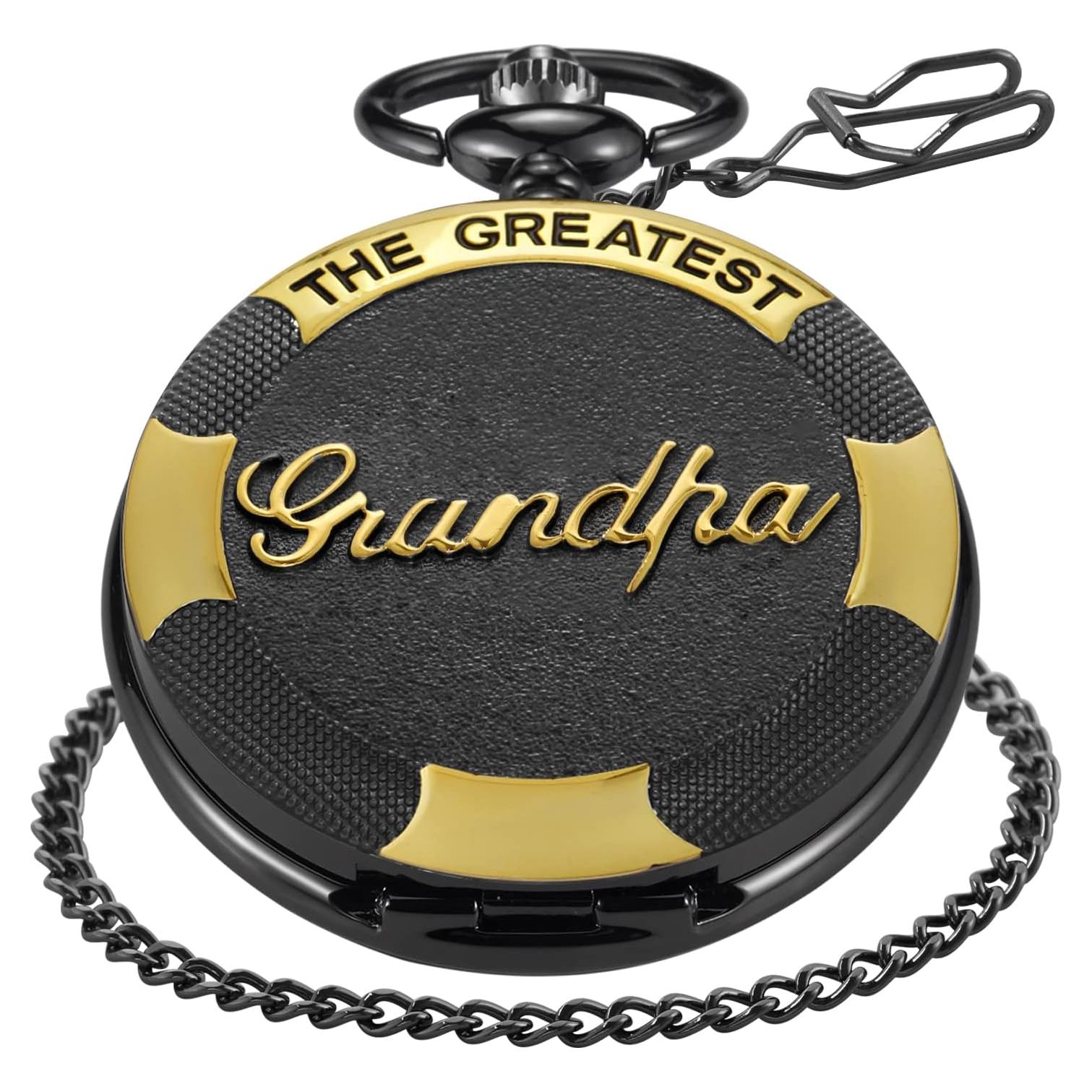 Reloj de bolsillo SwitchMe PK062901 cuarzo negro con cadena