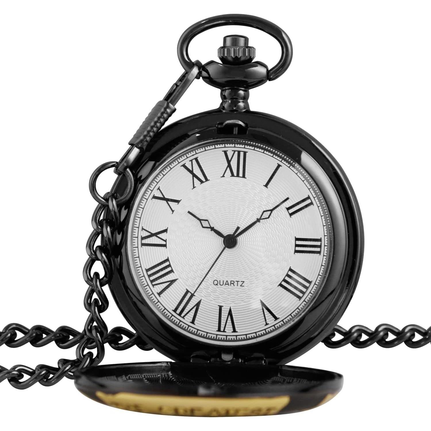 Reloj de bolsillo SwitchMe PK062901 cuarzo negro con cadena