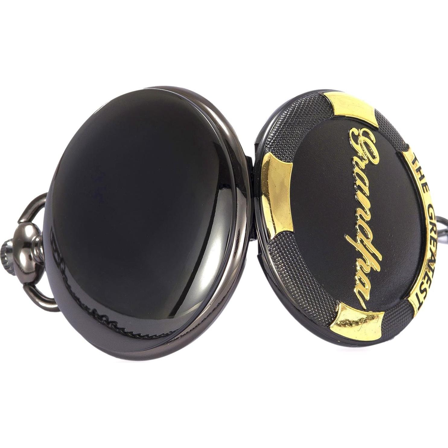 Reloj de bolsillo SwitchMe PK062901 cuarzo negro con cadena