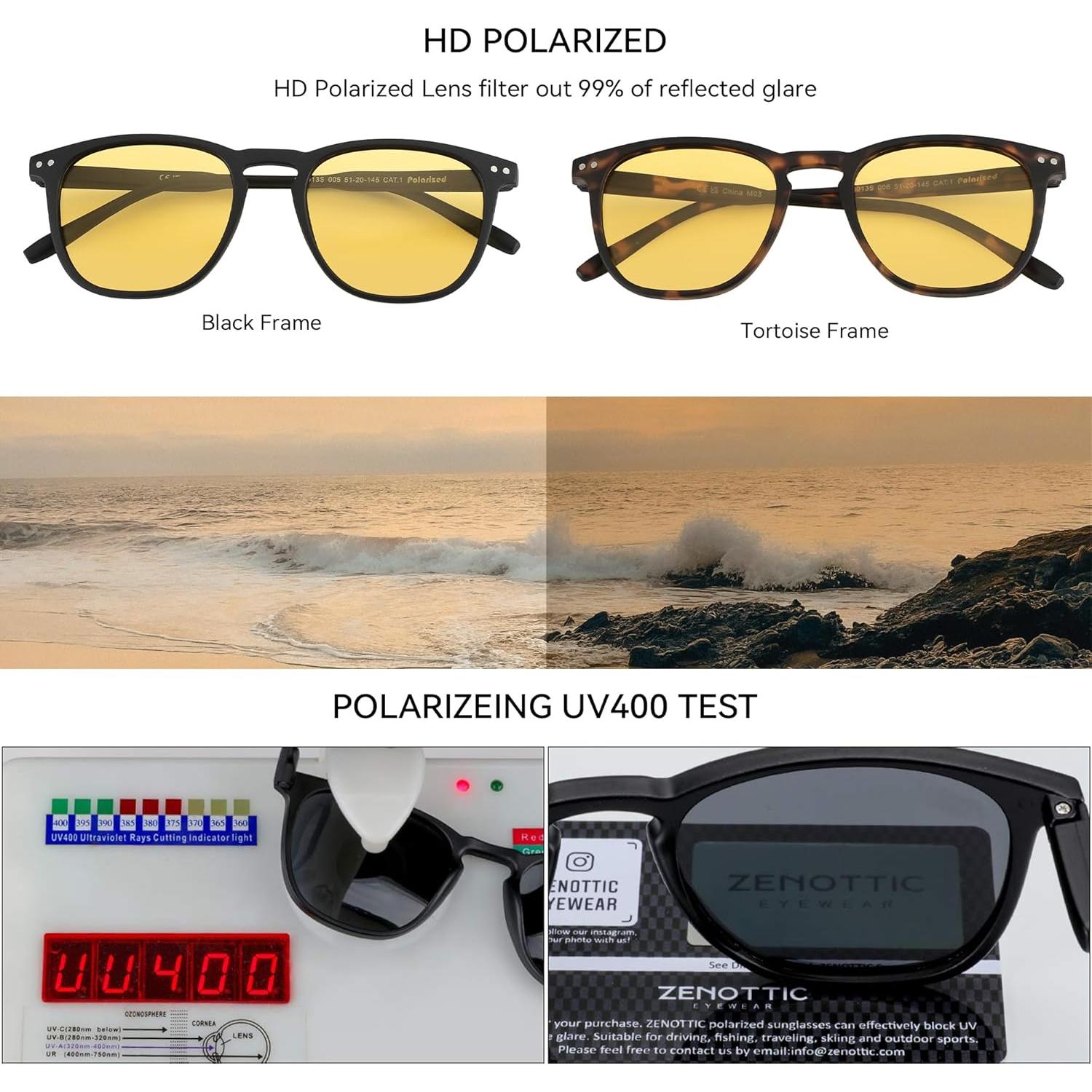 Gafas de sol polarizadas ZENOTTIC 2 paquetes UV protección
