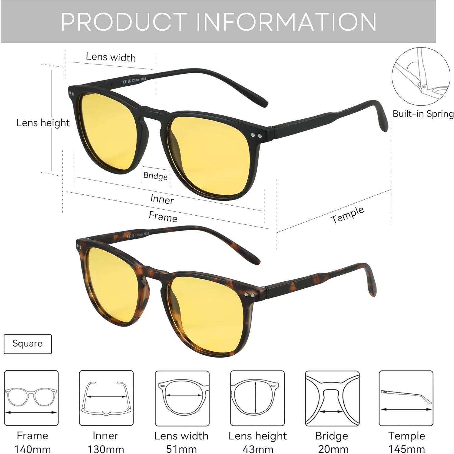 Gafas de sol polarizadas ZENOTTIC 2 paquetes UV protección