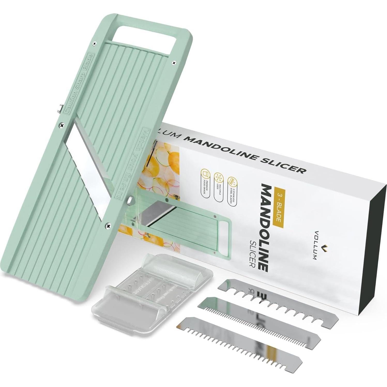 Cortador de Mandolina Estrecha Vollum con Cuchillas Intercambiables