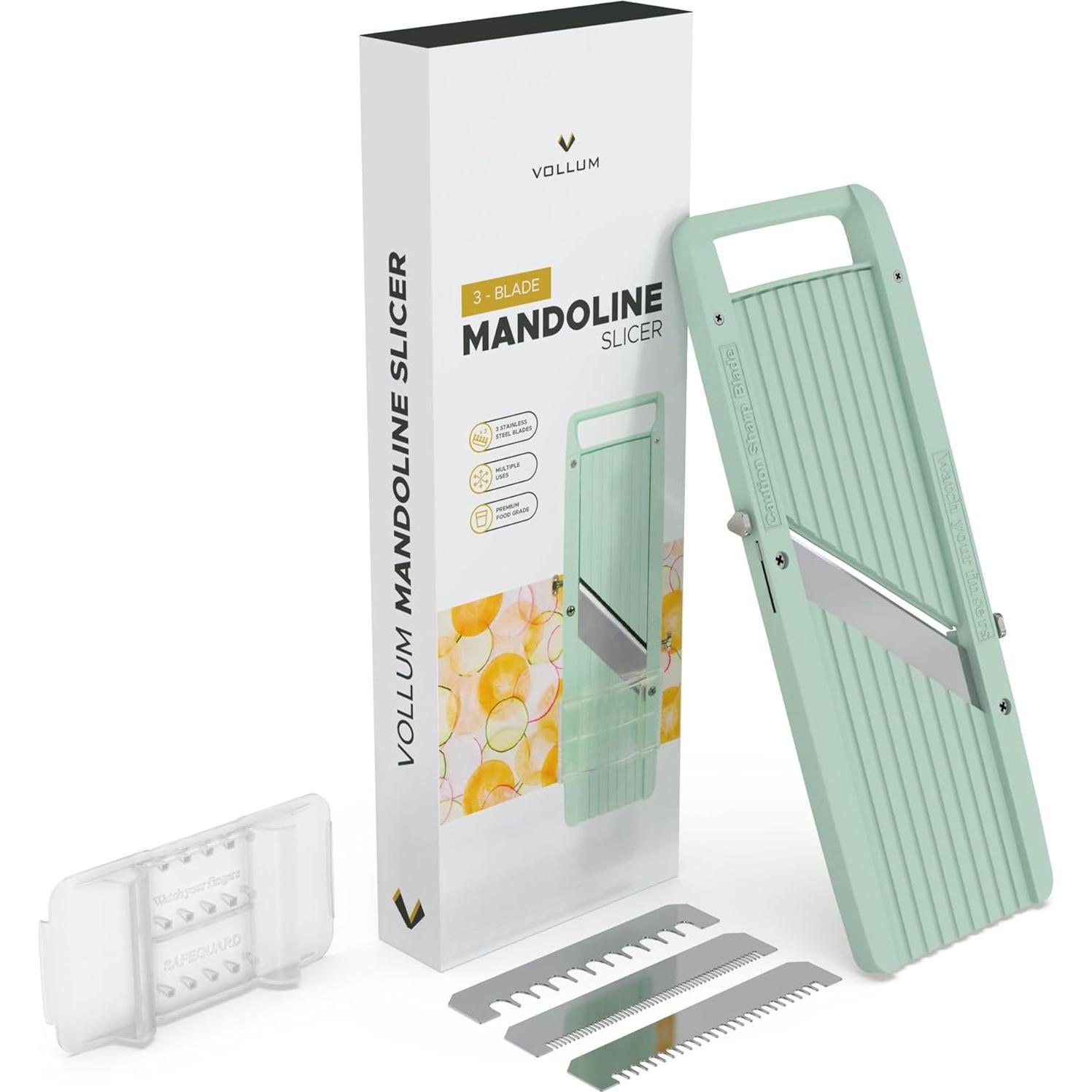 Cortador de Mandolina Estrecha Vollum con Cuchillas Intercambiables