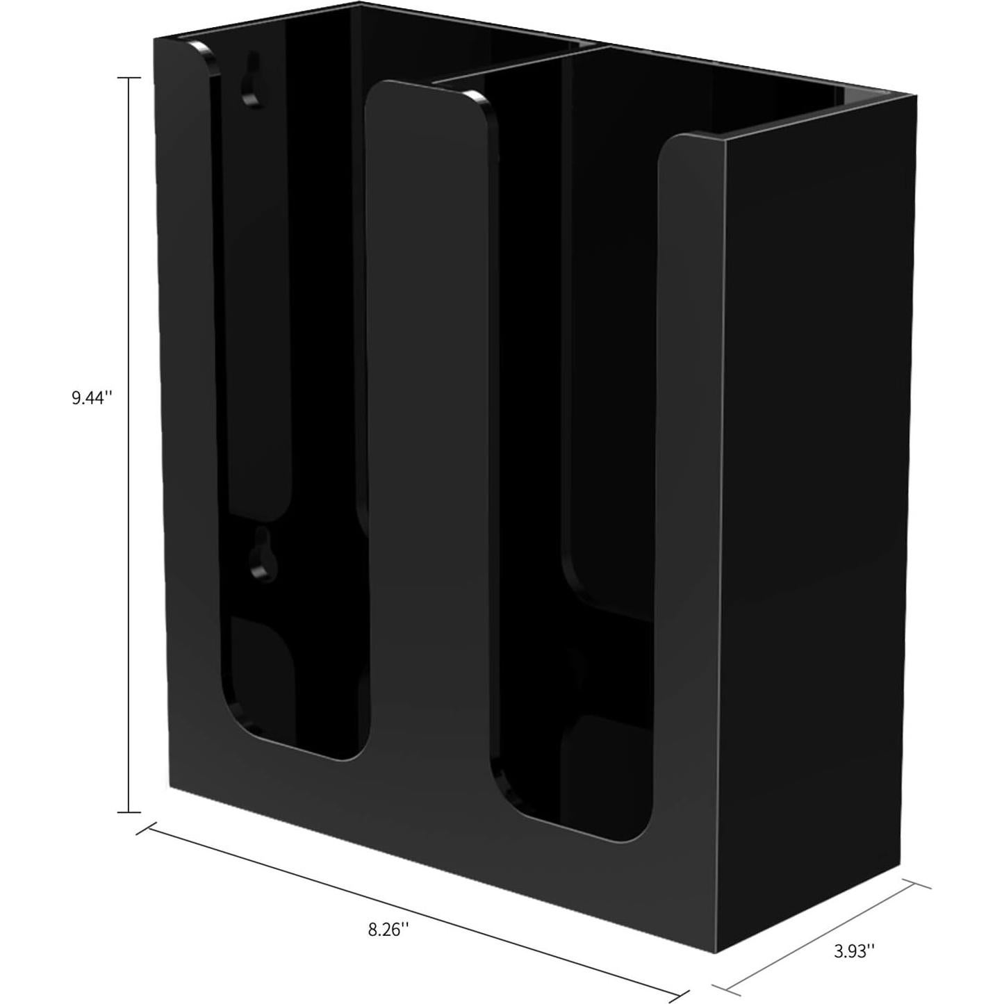 Organizador de Tazas Acrílicas Richboom, 2 Compartimentos, Negro