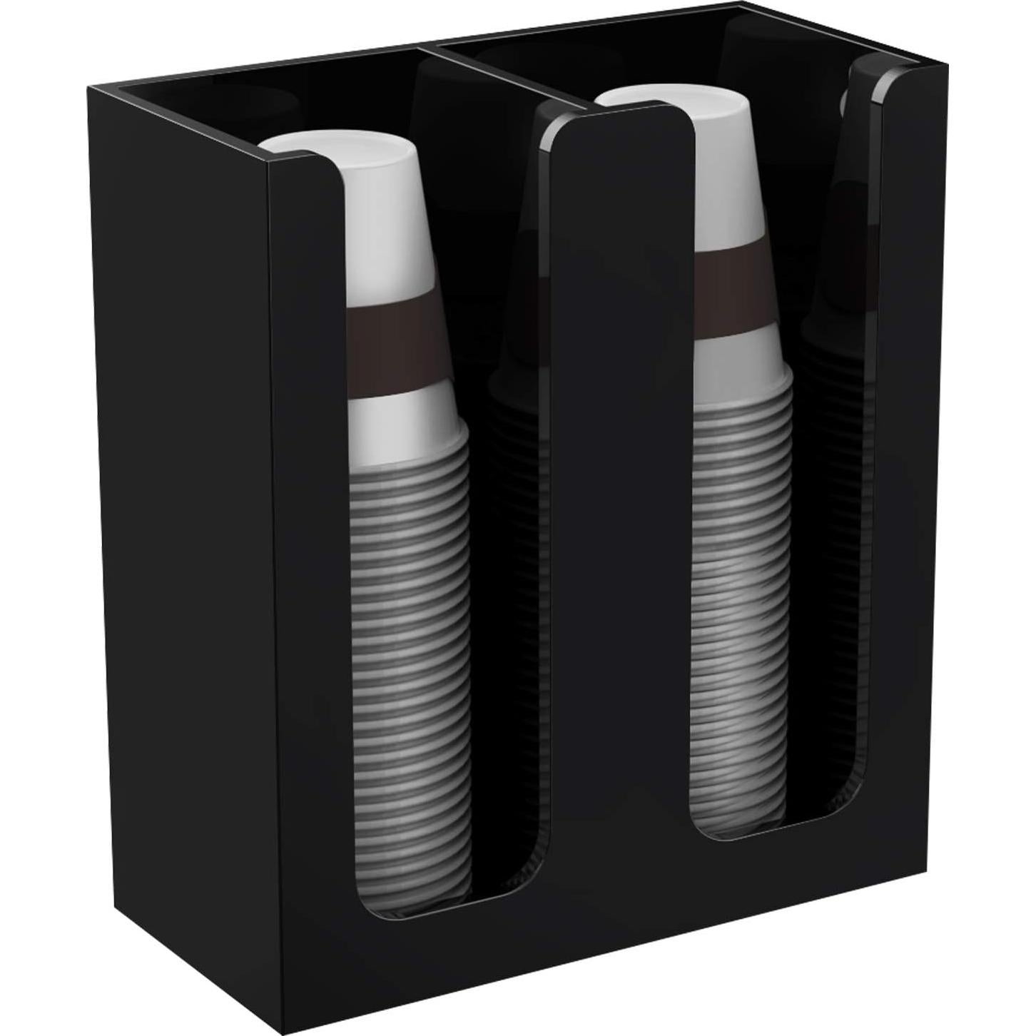 Organizador de Tazas Acrílicas Richboom, 2 Compartimentos, Negro