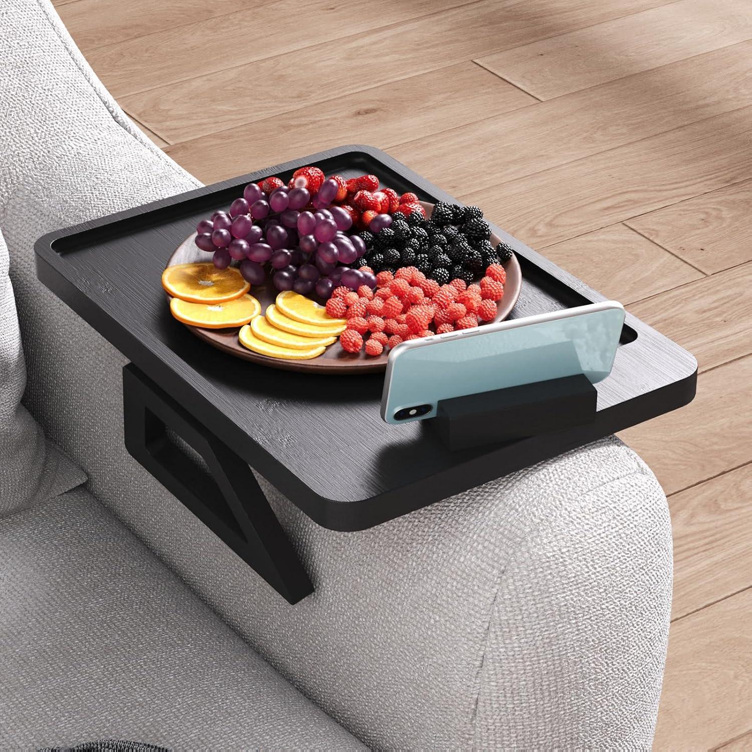 Bandeja para Brazo de Sofá Plegable Danfoxer 32.5x23.9cm Negro