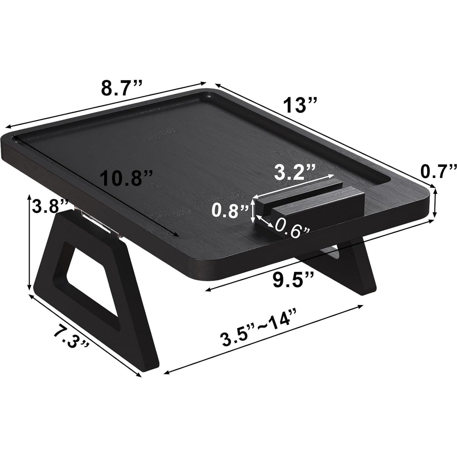 Bandeja para Brazo de Sofá Plegable Danfoxer 32.5x23.9cm Negro