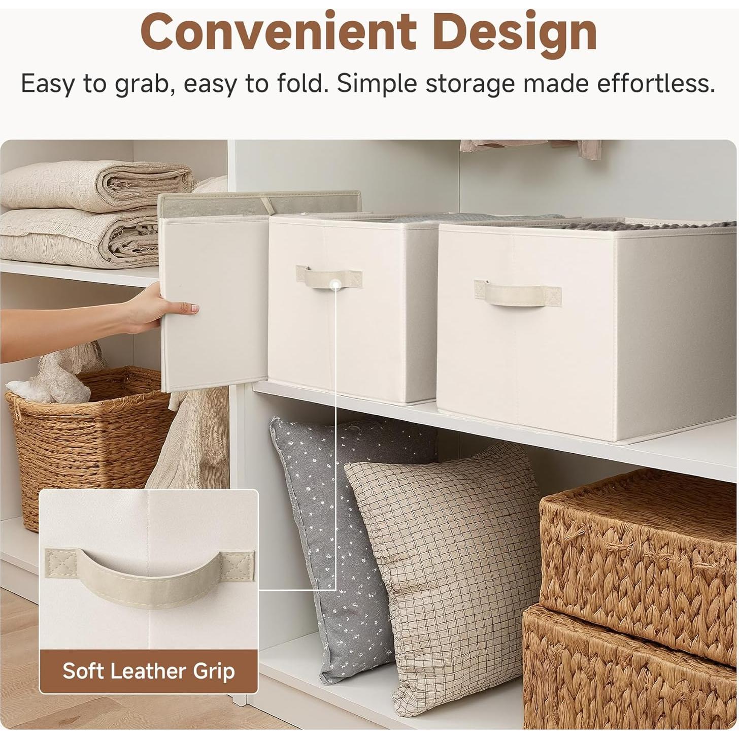 Cestas de Almacenamiento StorageWorks 3 Piezas Extra Grande Beige