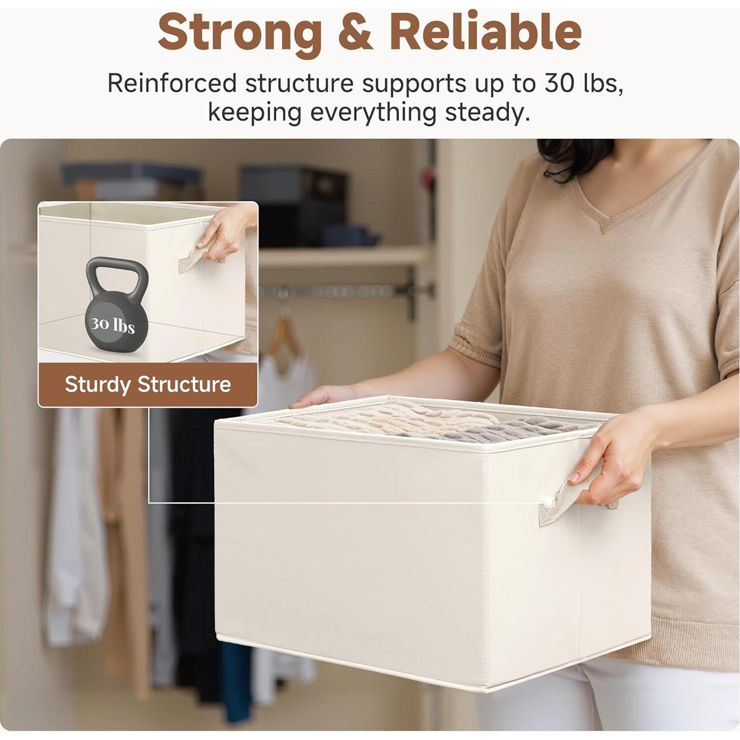 Cestas de Almacenamiento StorageWorks 3 Piezas Extra Grande Beige