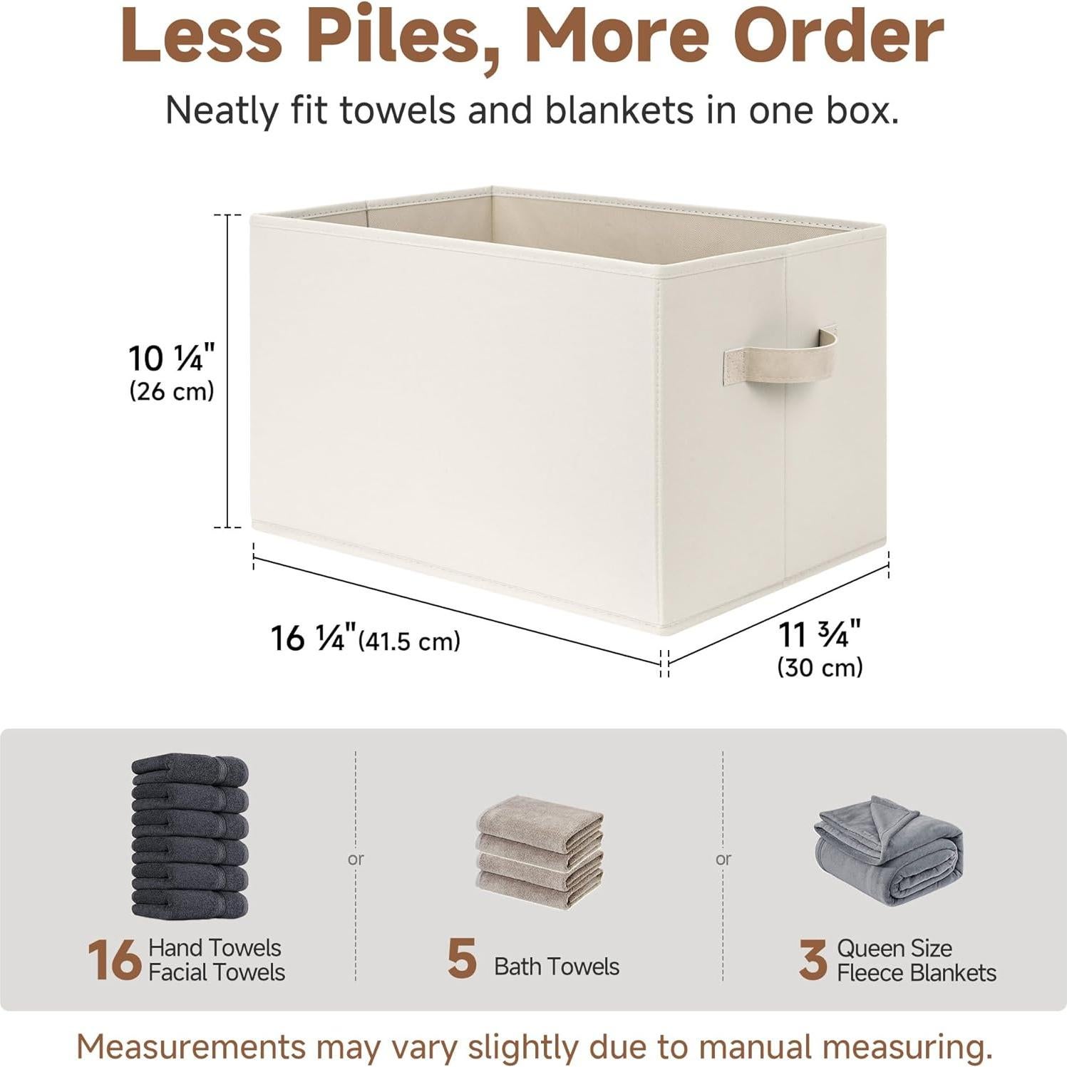 Cestas de Almacenamiento StorageWorks 3 Piezas Extra Grande Beige