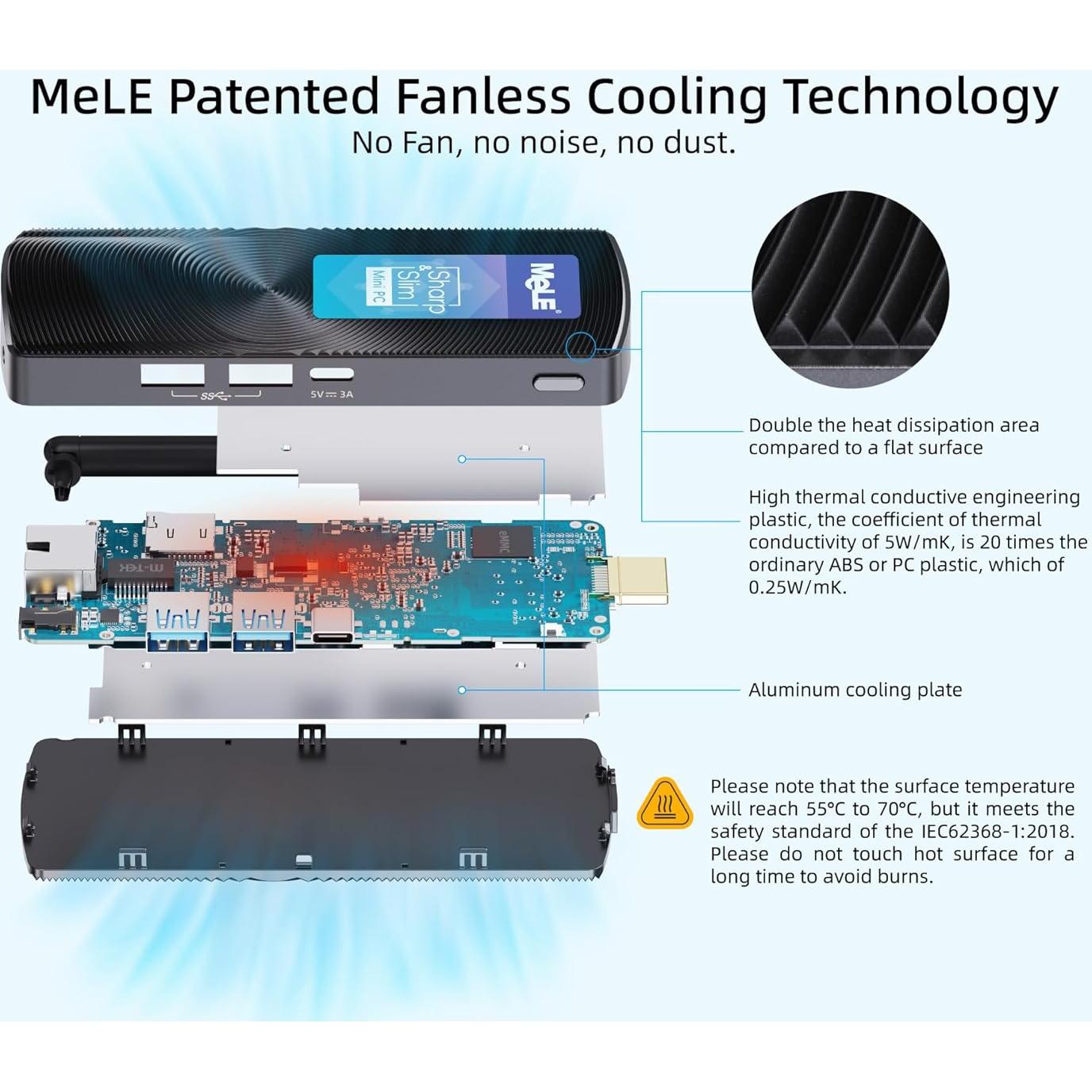 Mini PC Stick MeLE PCG02 Celeron J4125 8GB 256GB 4K