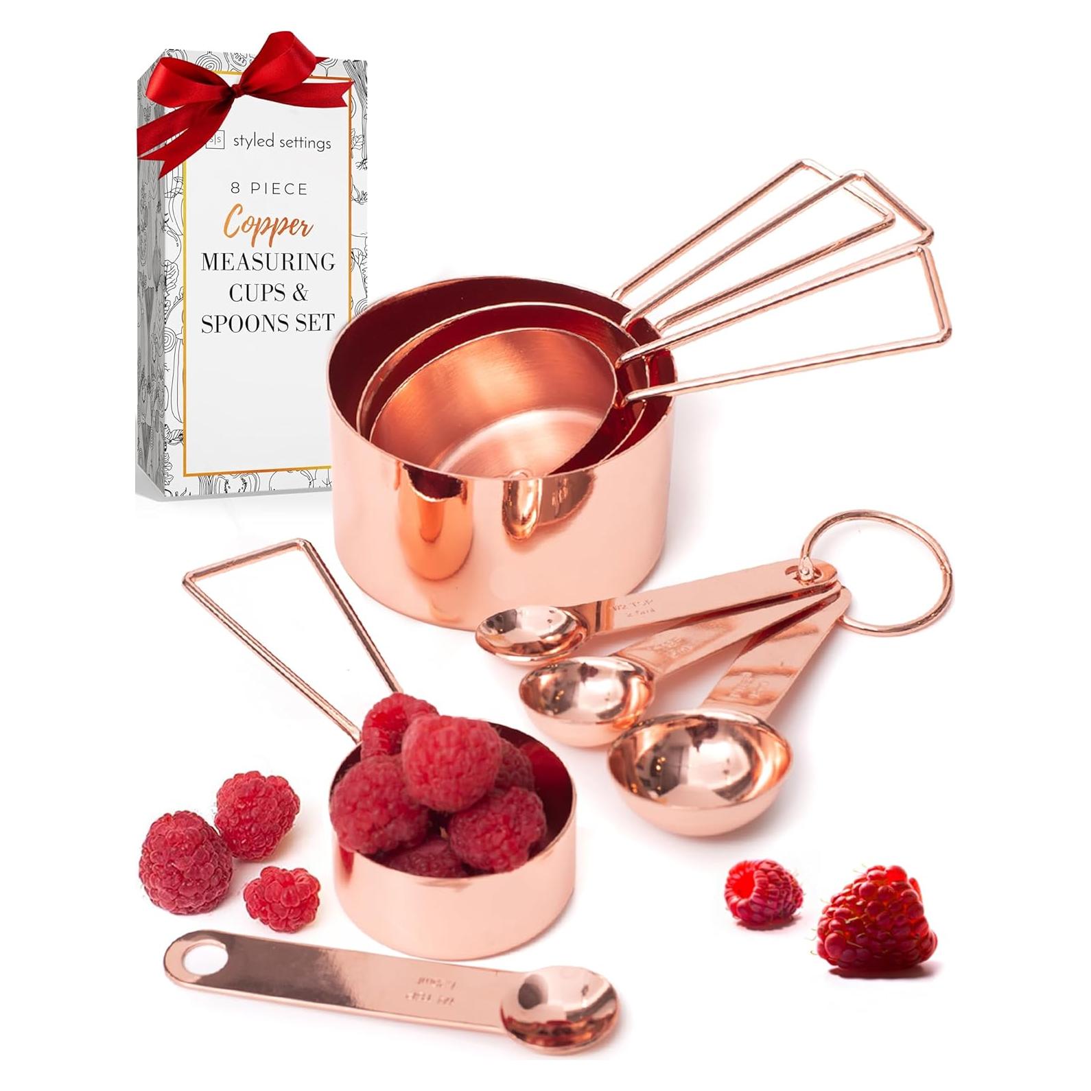 Juego de Tazas y Cucharas Medidoras STYLED SETTINGS Cobre 8 Piezas