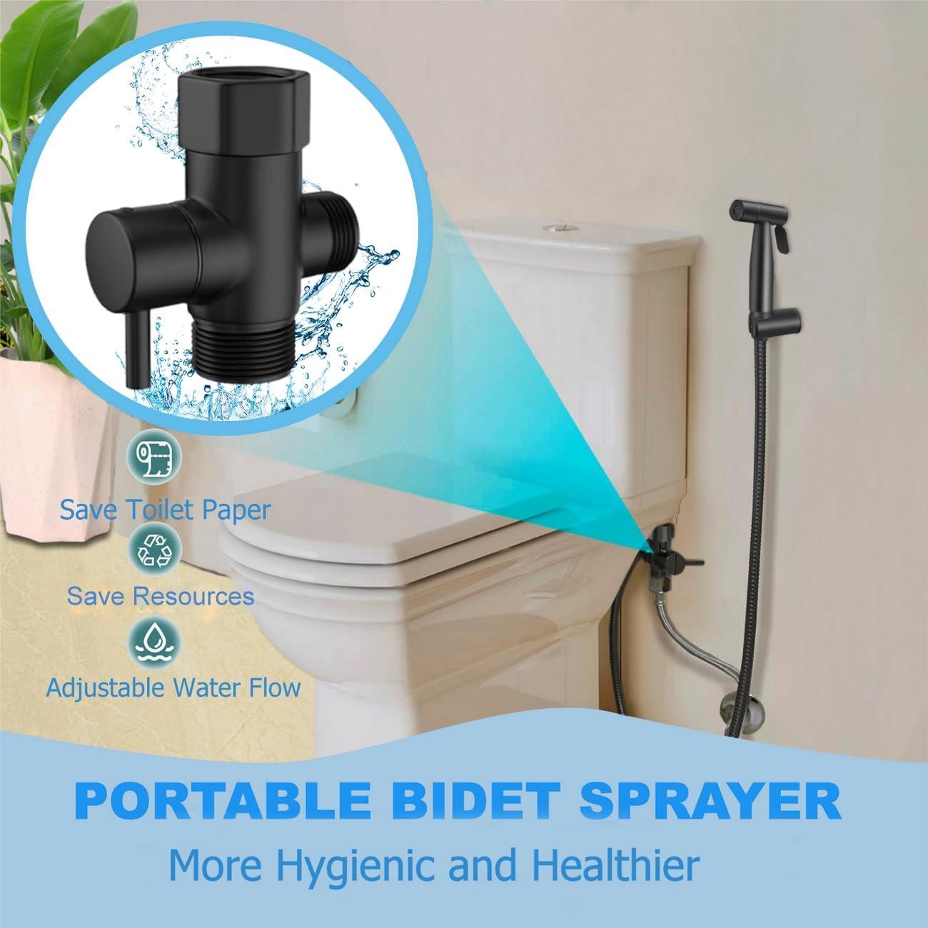 Rociador de Bidet de Mano BLYPHOO Acero Inoxidable Negro