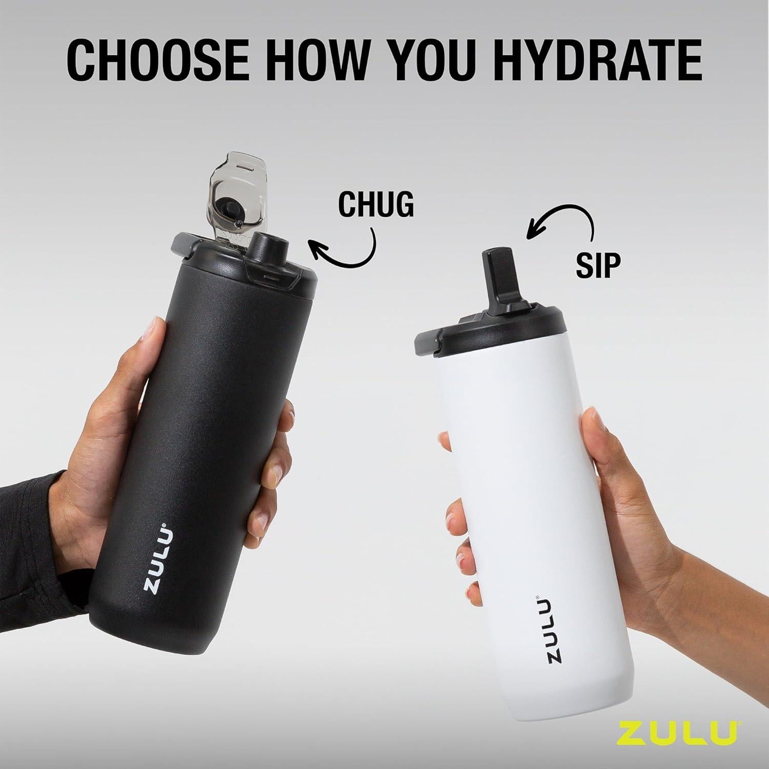 Botella de Agua ZULU Core 32oz Acero Inoxidable Blanca