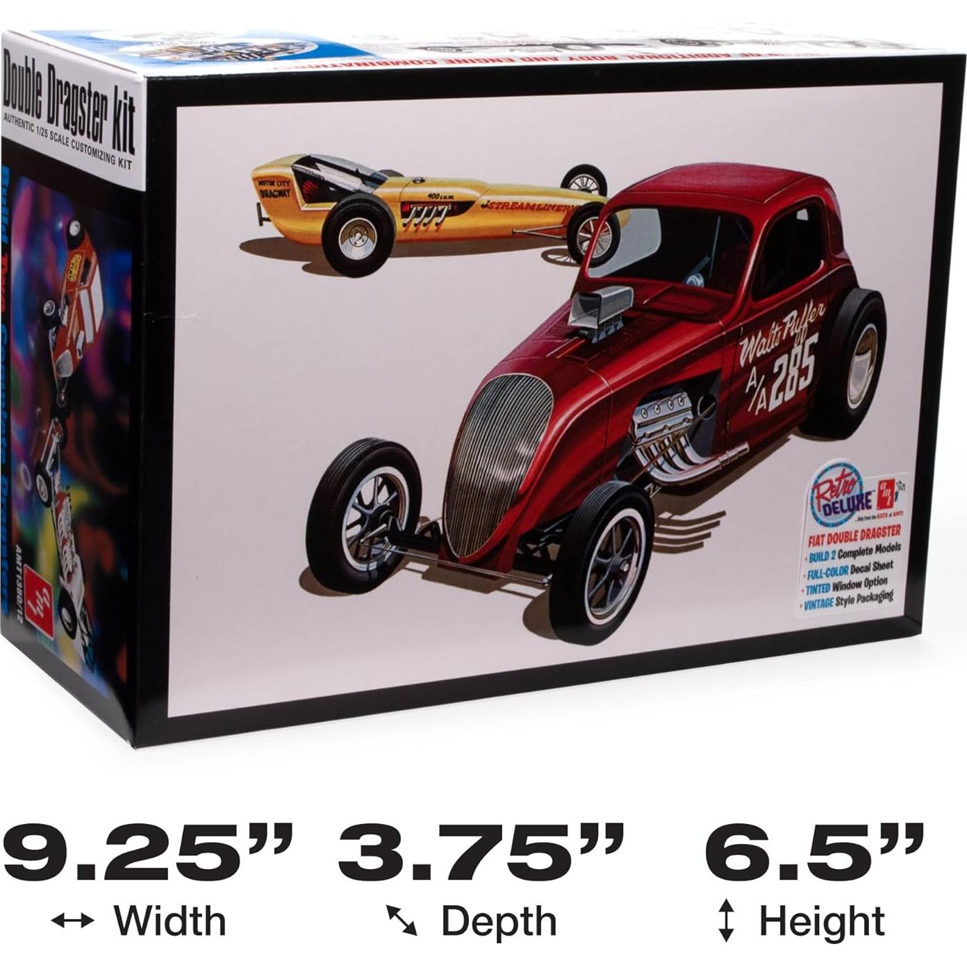 Kit de Modelo AMT Fiat Double Dragster 1:25 172 Piezas