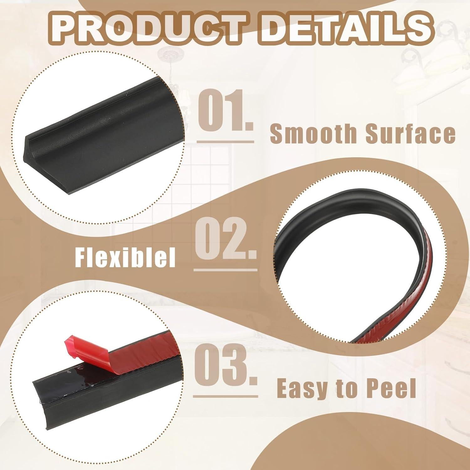 Barrera de Drenaje Plegable PATIKIL 99 cm Negro TPE