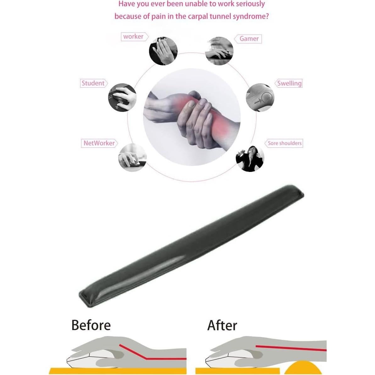 Almohadilla de Reposamuñecas de Gel Ergonómica ABRONDA - Negra