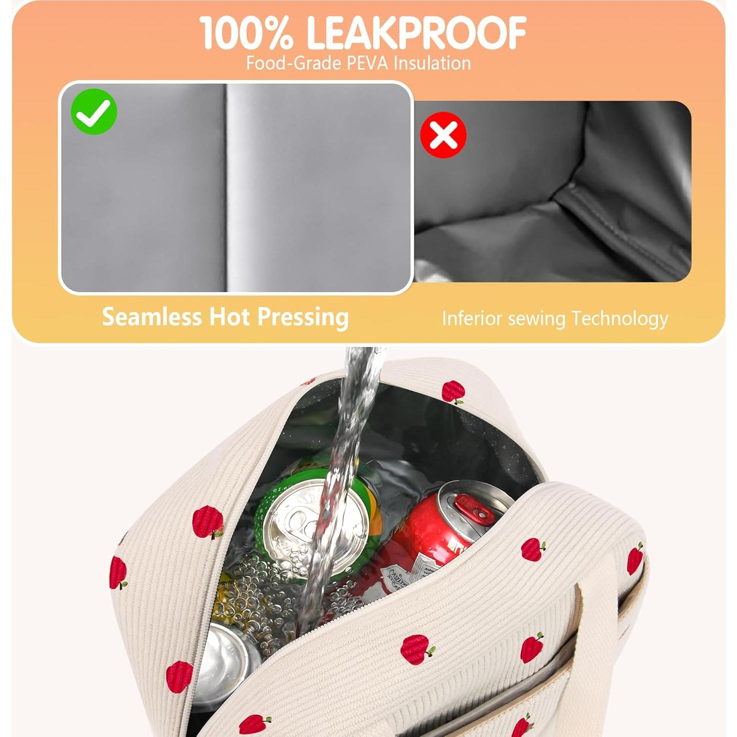 Caja de Almuerzo Aislada KUKUPAK Corduroy Manzana 8L