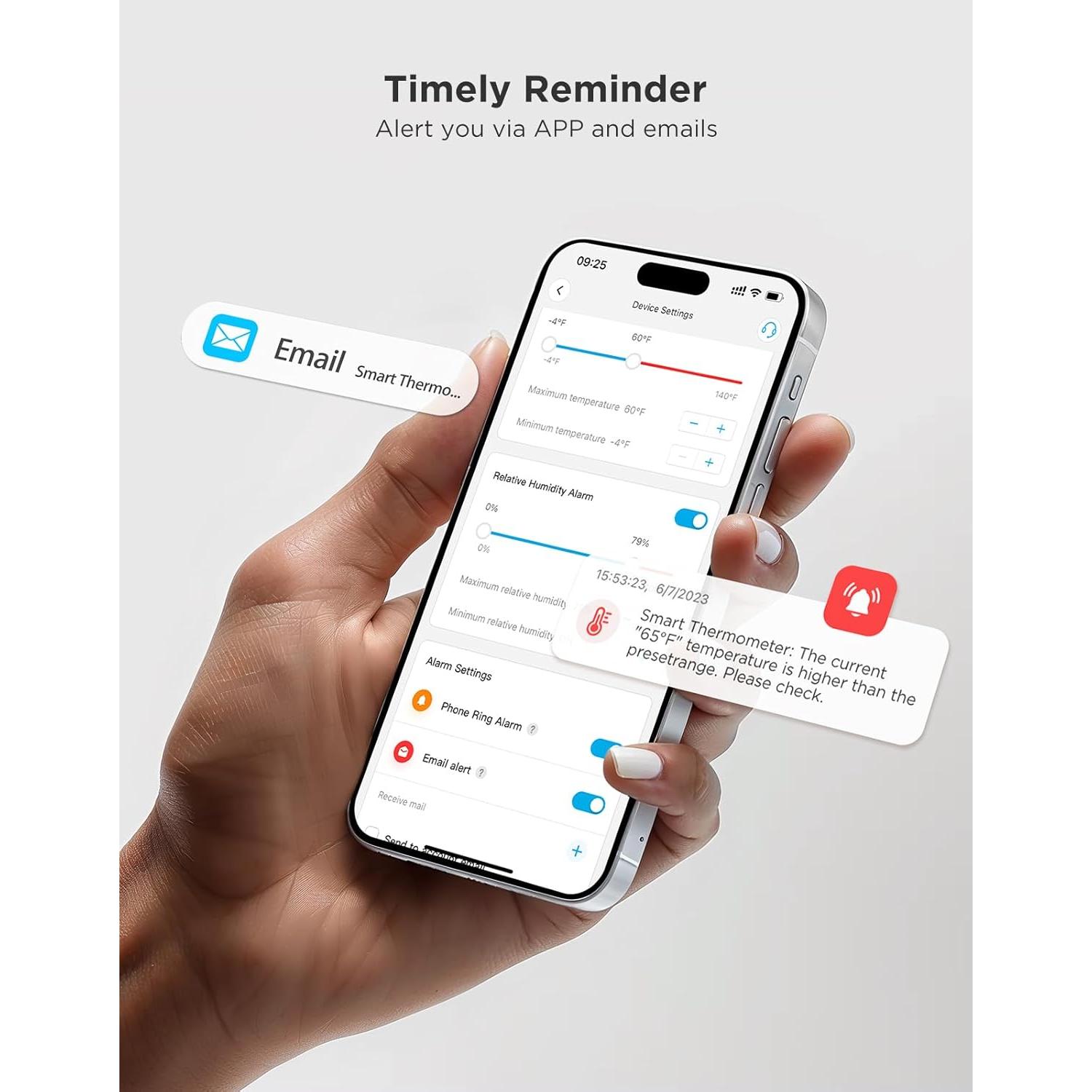 GoveeLife Termómetro e Higrómetro WiFi 3 Sensores 230g