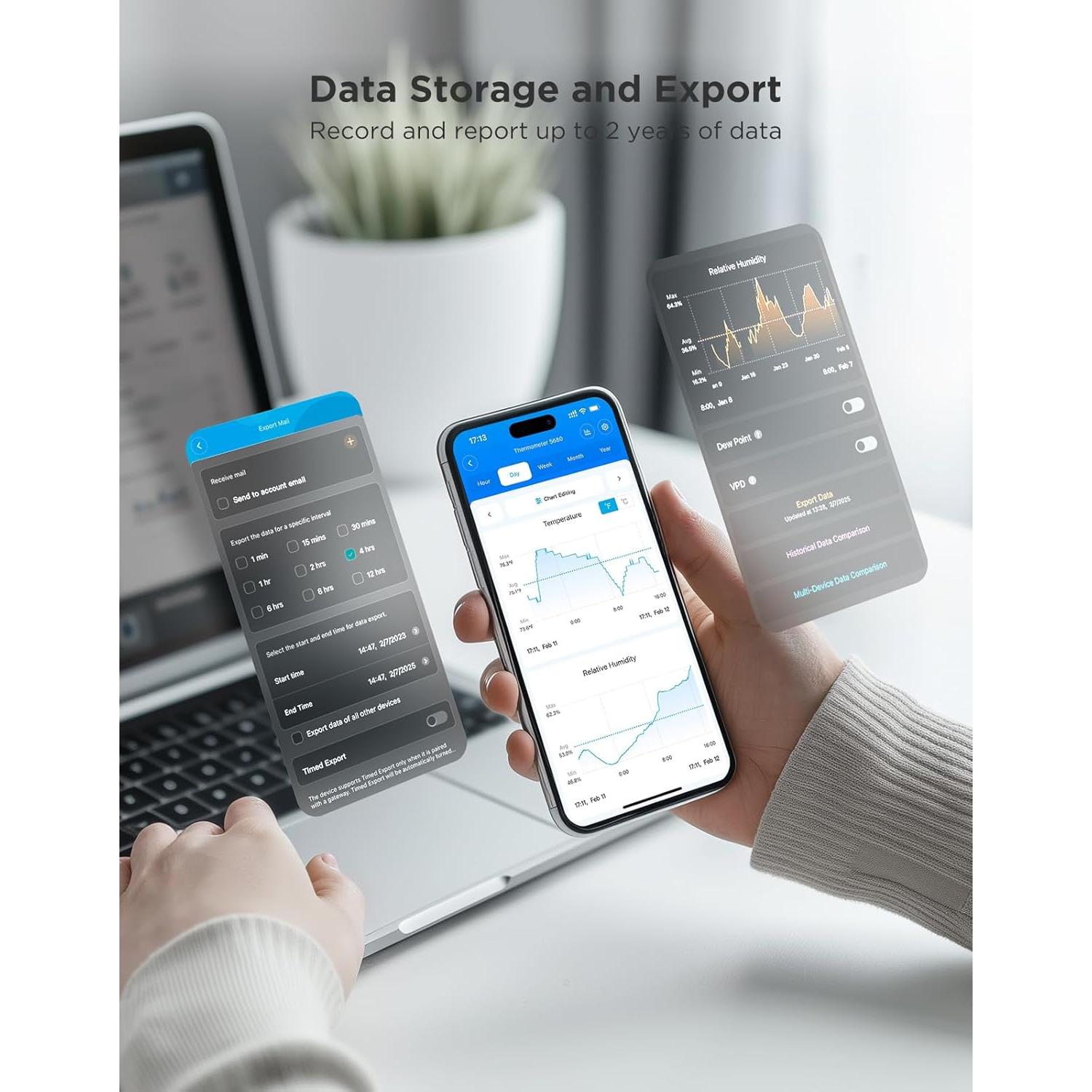 GoveeLife Termómetro e Higrómetro WiFi 3 Sensores 230g