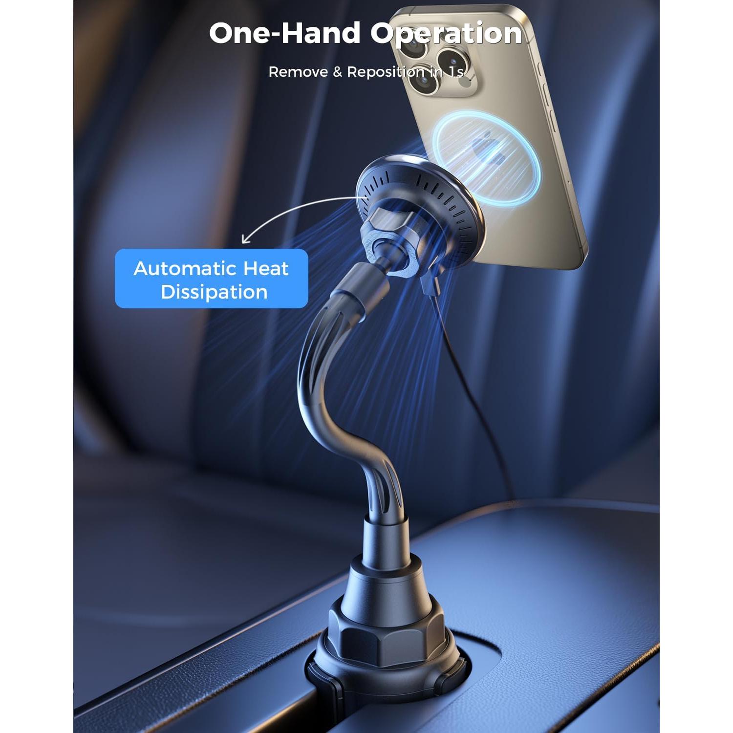 Cargador Soporte de Taza MagSafe 15W SUPERONE Ajustable