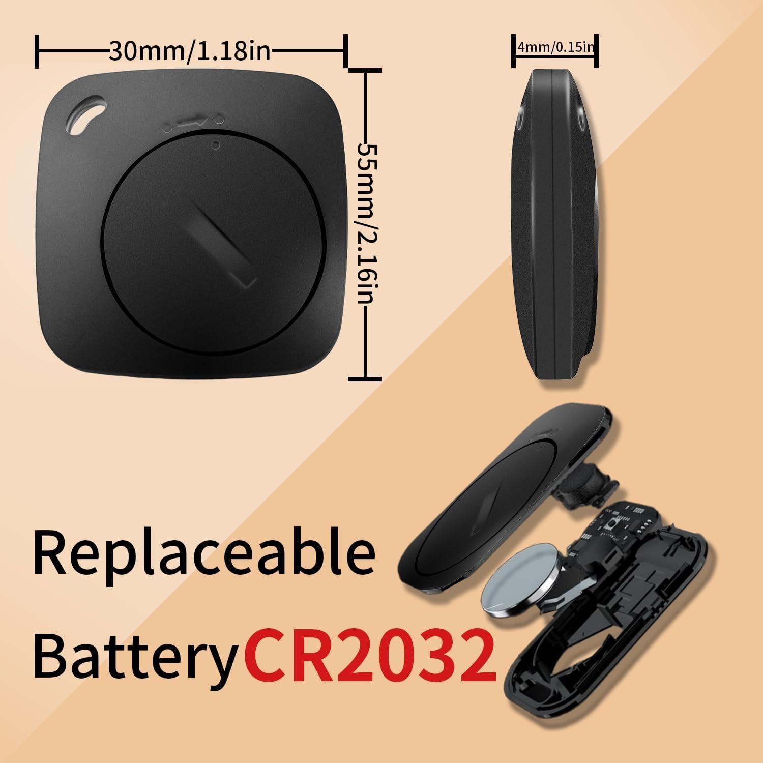 Air Tags- 2 Pack Key Finder Bluetooth Item Tracker Work with Apple Find My IP67 Waterproof, Privacy Protection, Anti Lost Notification, Item Locator for Keys, Pets, Bags, Suitcase and More iOS Only