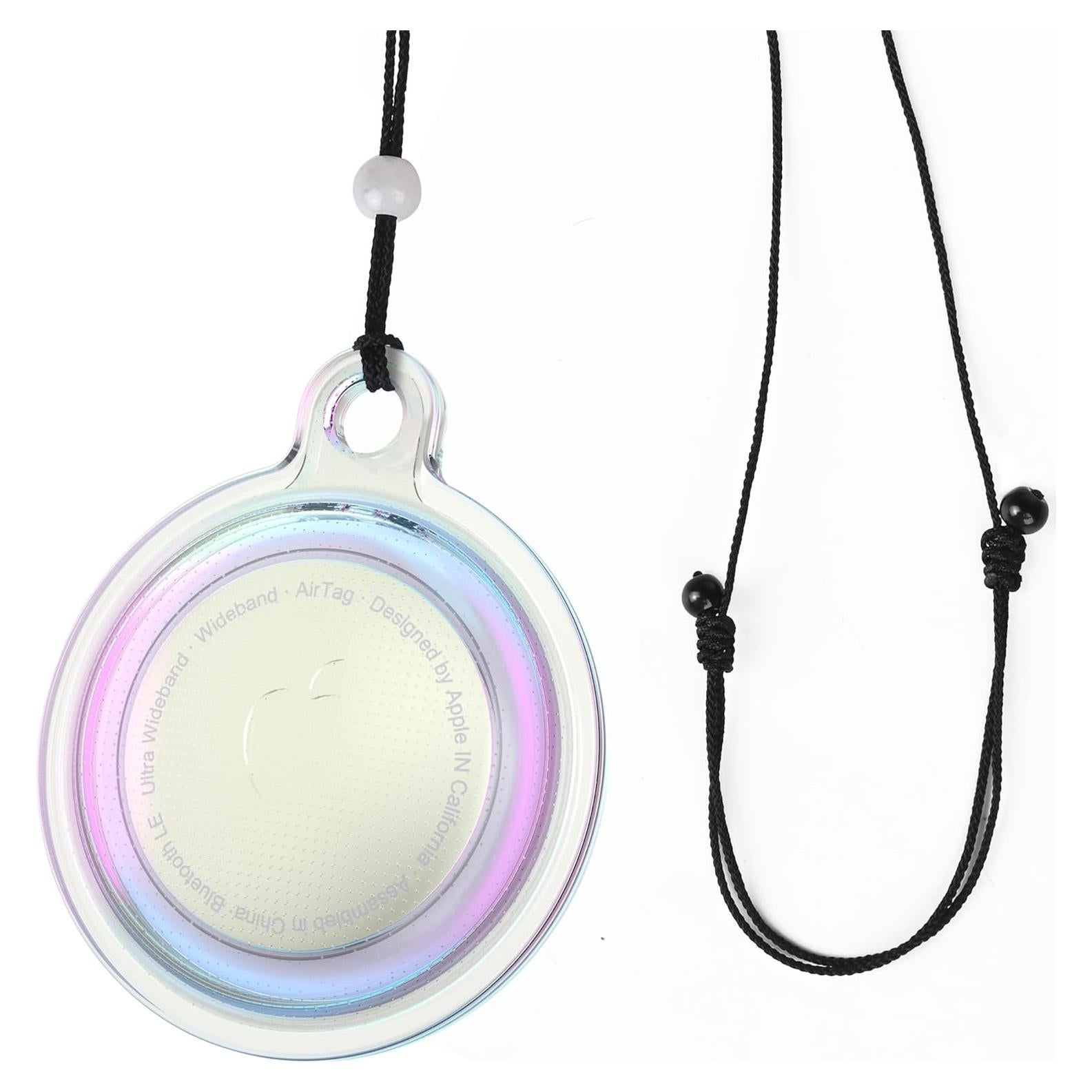 Funda de Silicona Holográfica para AirTag Yoleaf con Correa Ajustable