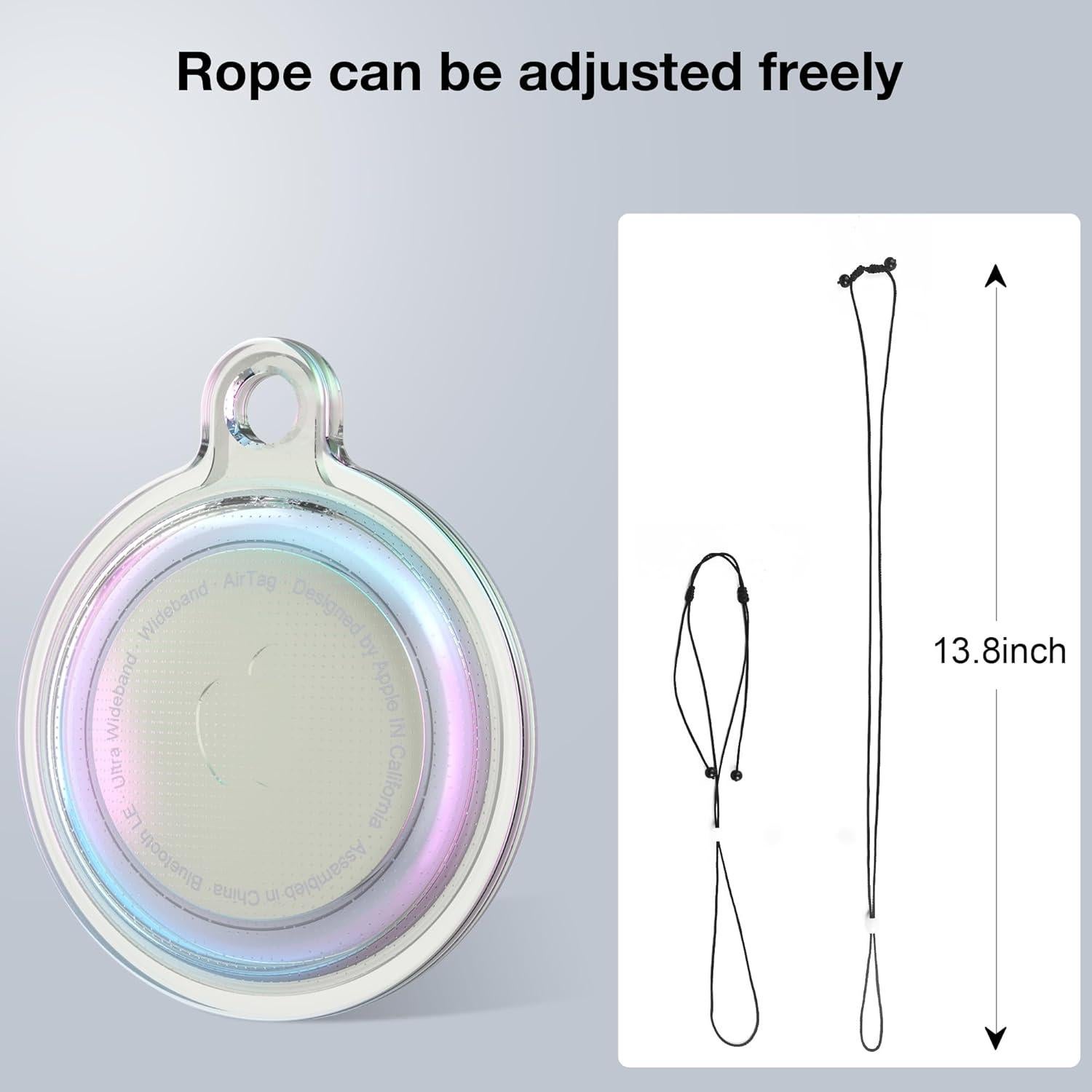 Funda de Silicona Holográfica para AirTag Yoleaf con Correa Ajustable